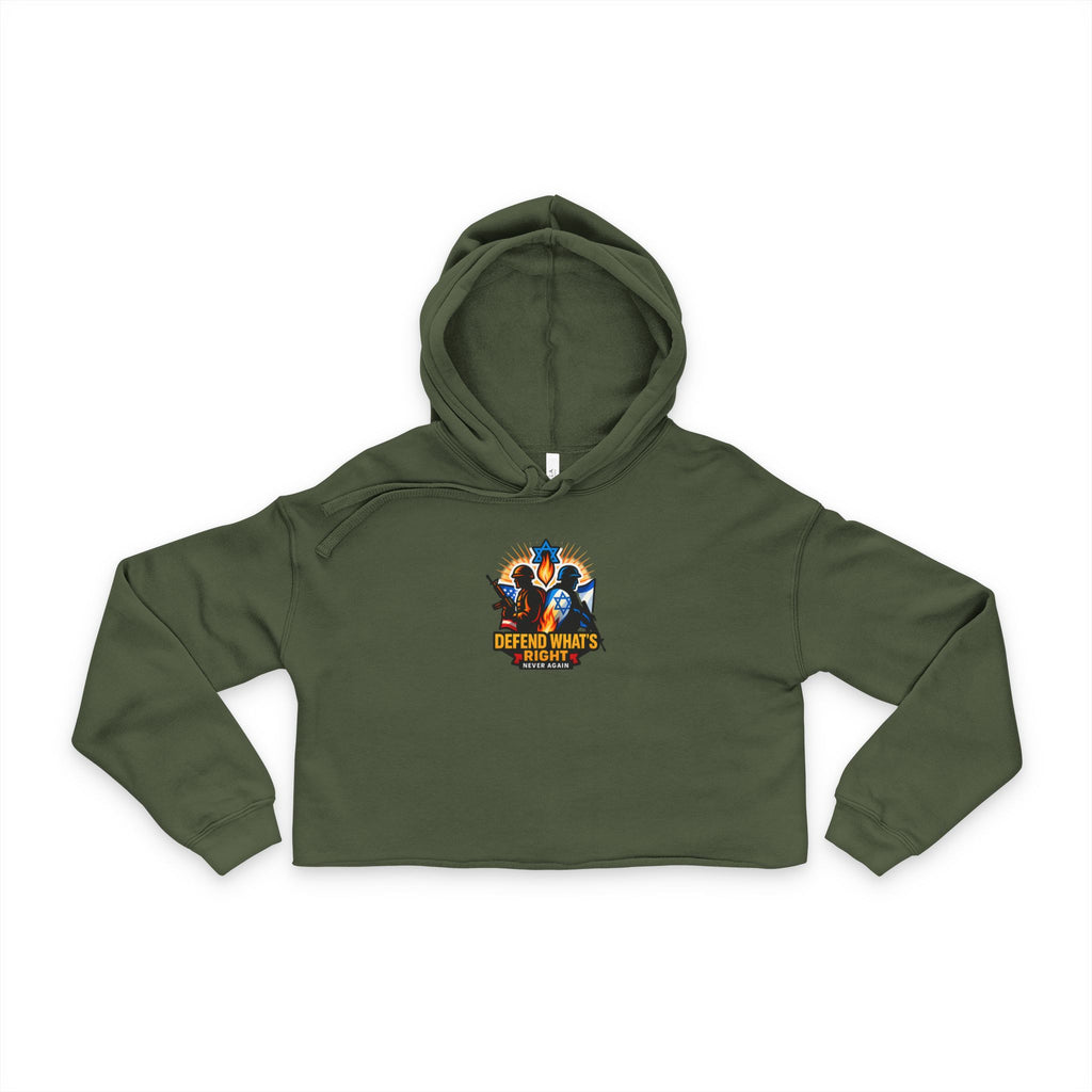 Defend Whats Right Women's Cropped Hoodie - American Zionist