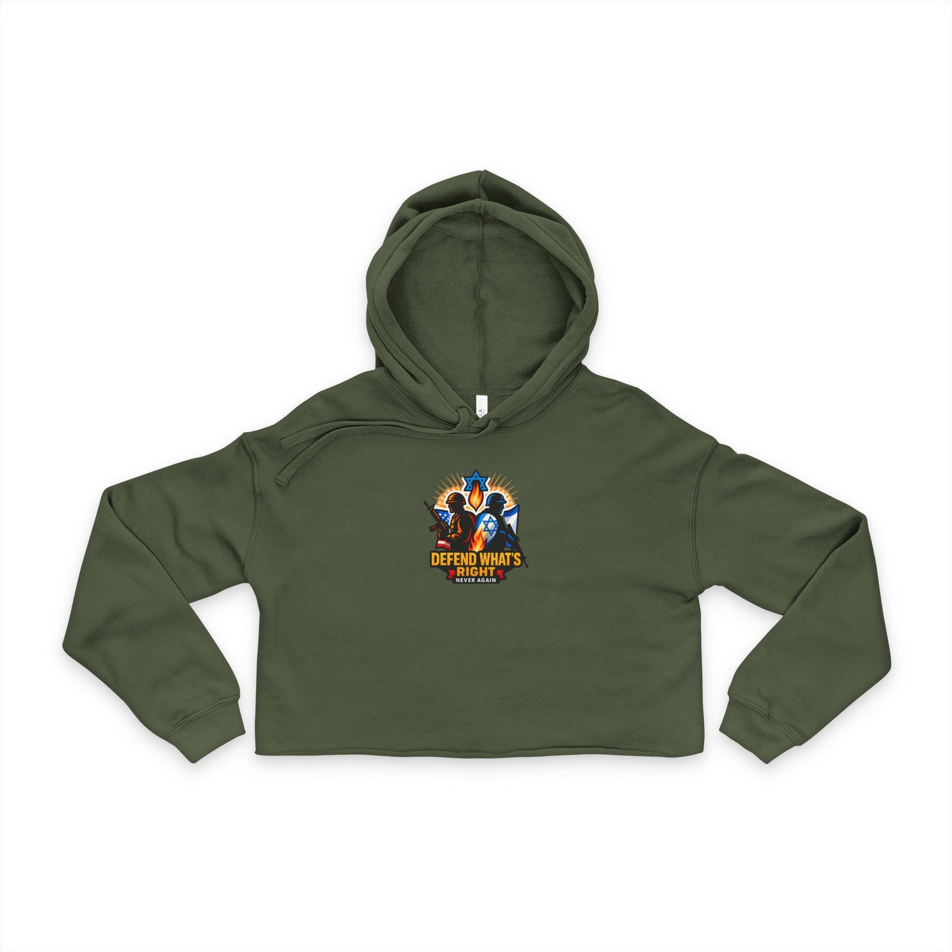 Defend Whats Right Women's Cropped Hoodie - American Zionist