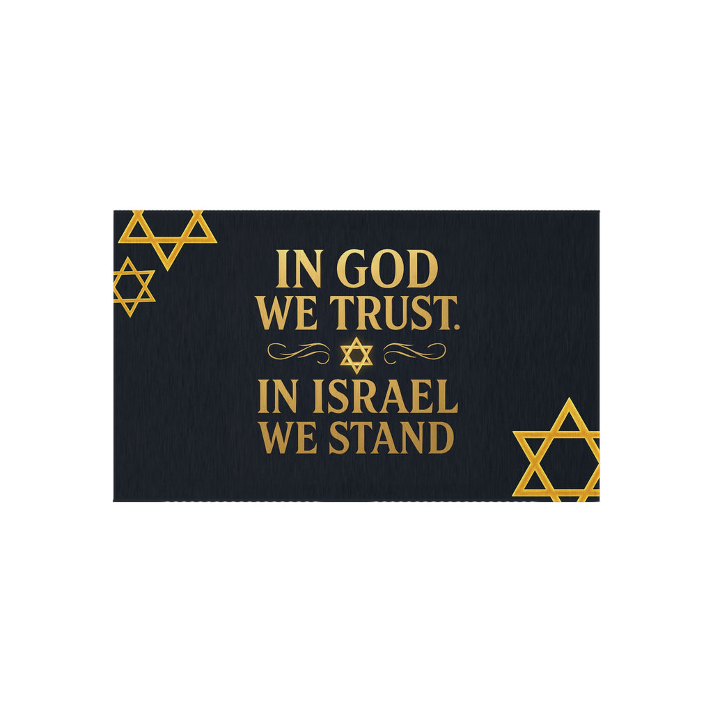 In God We Trust, In Israel We Stand with Stars Outdoor Rug - American Zionist