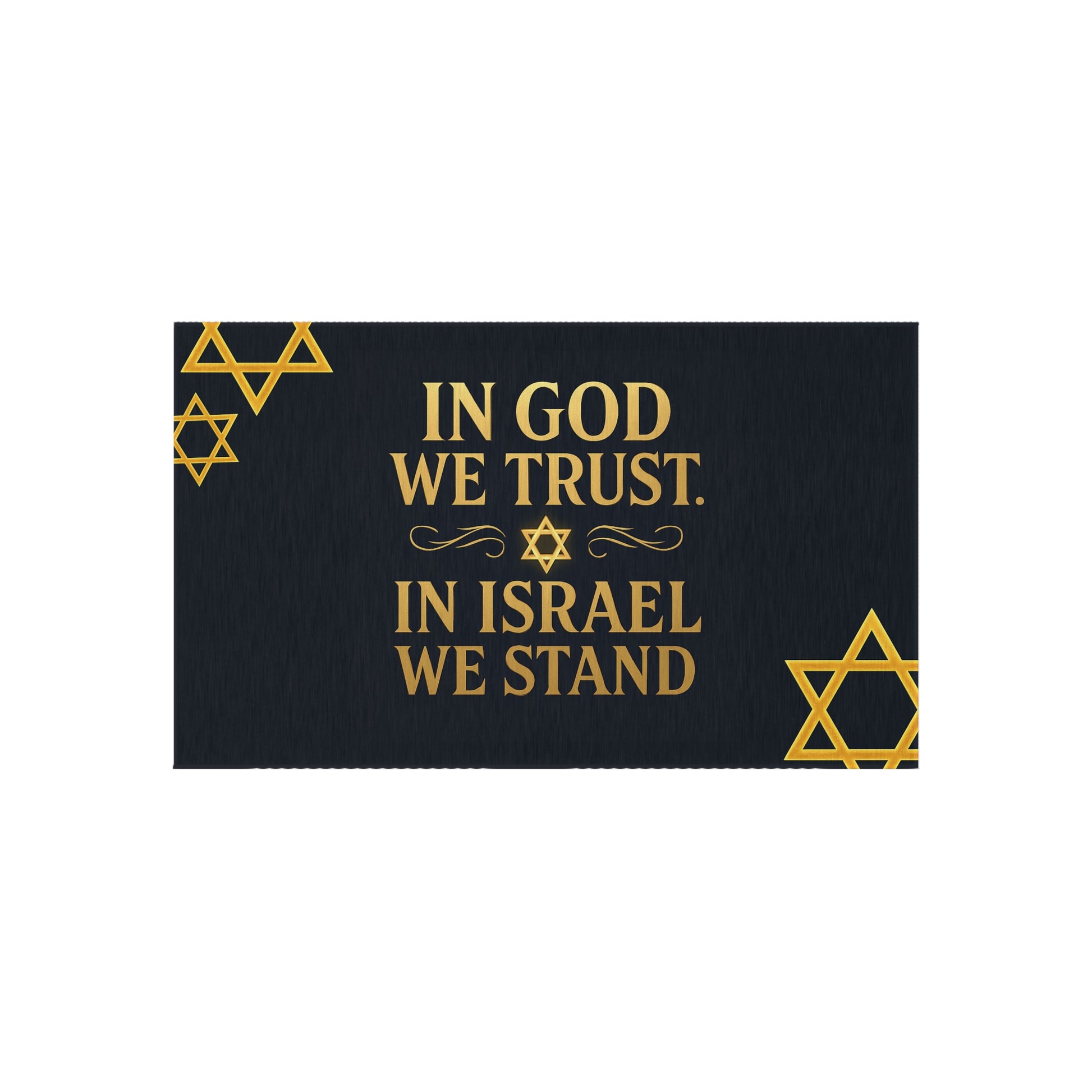 In God We Trust, In Israel We Stand with Stars Outdoor Rug - American Zionist