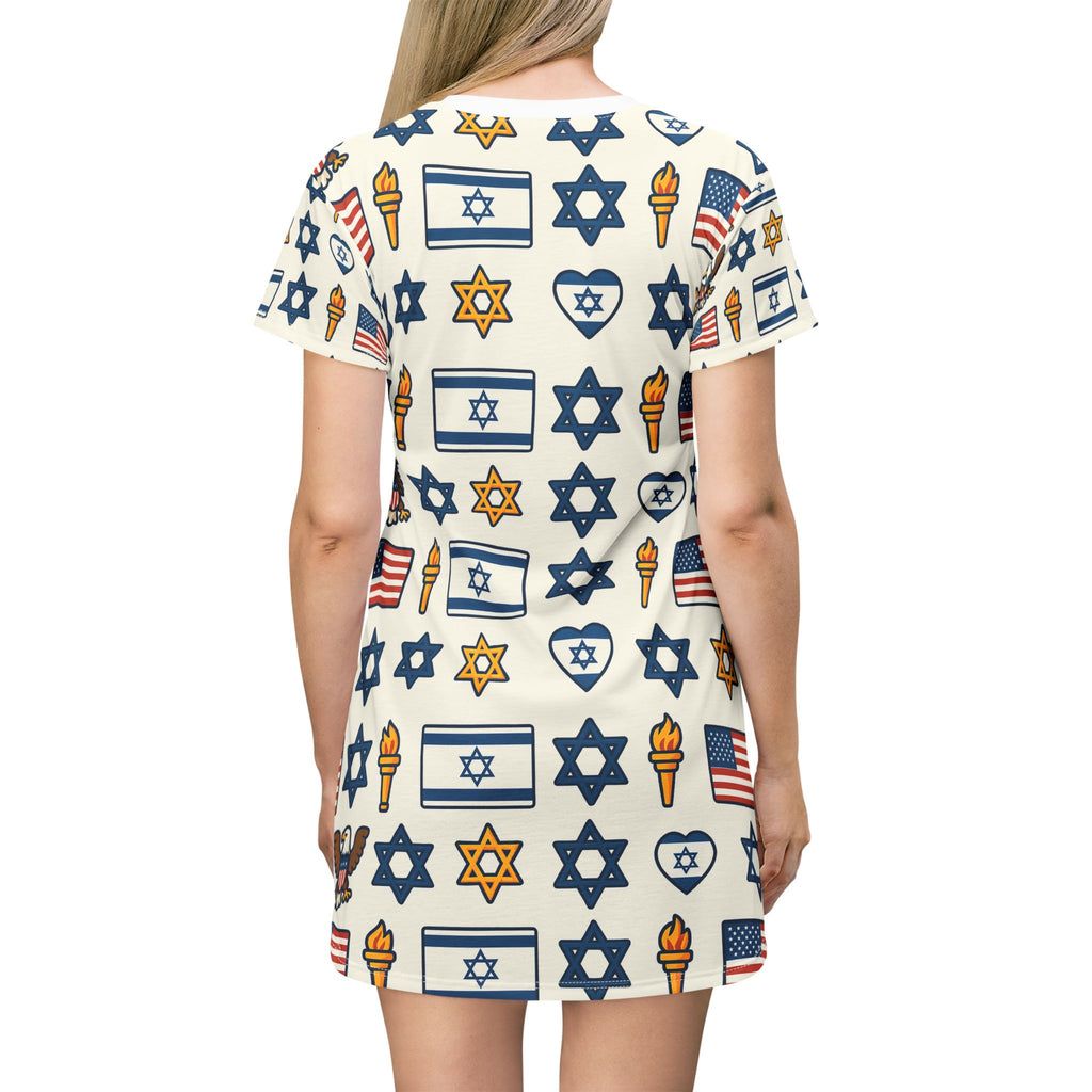 Symbol Of Shared Freedom T-Shirt Dress (AOP) - American Zionist