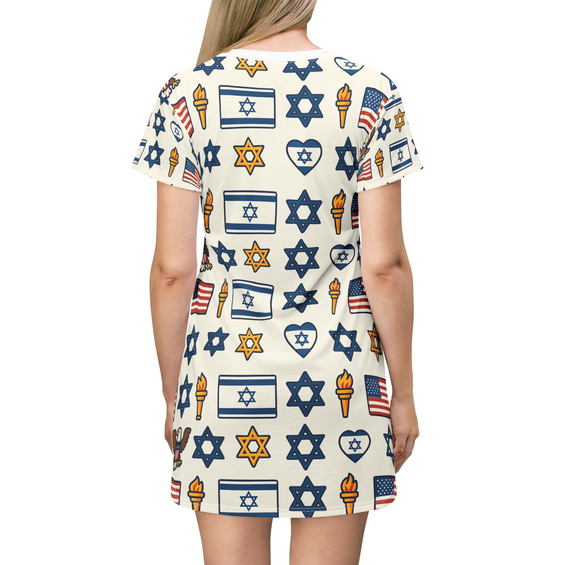 Symbol Of Shared Freedom T-Shirt Dress (AOP) - American Zionist