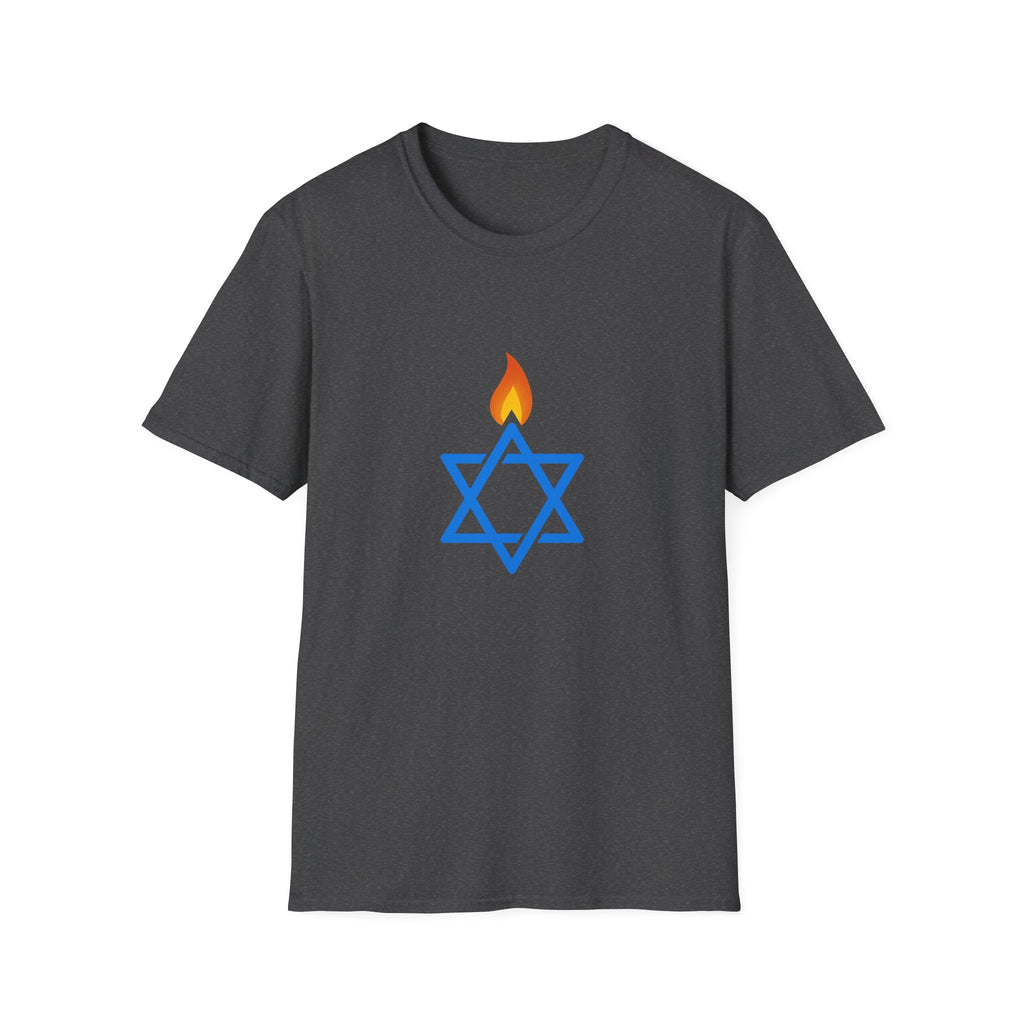 Fire Stars Of David Unisex Softstyle T-Shirt - American Zionist