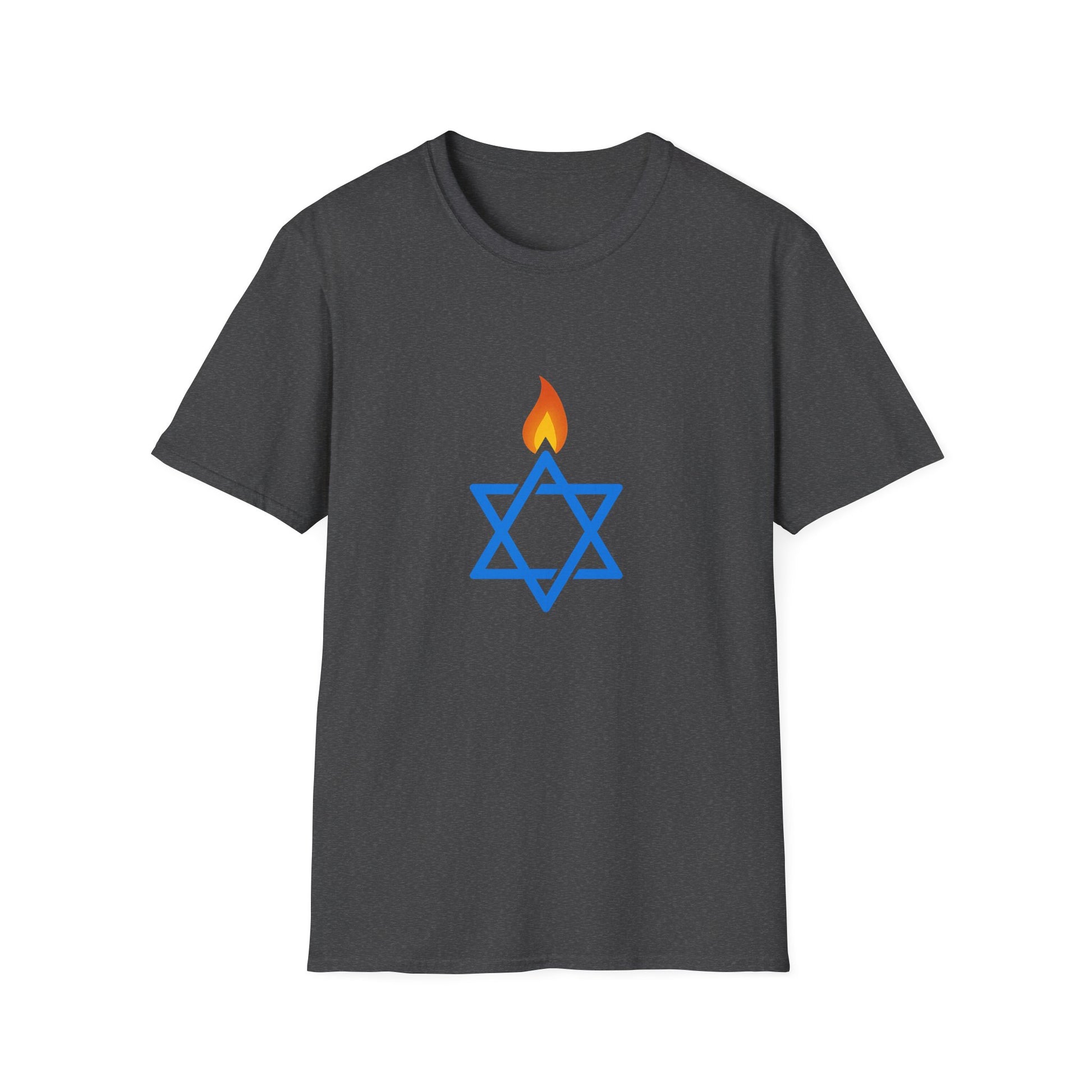 Fire Stars Of David Unisex Softstyle T-Shirt - American Zionist