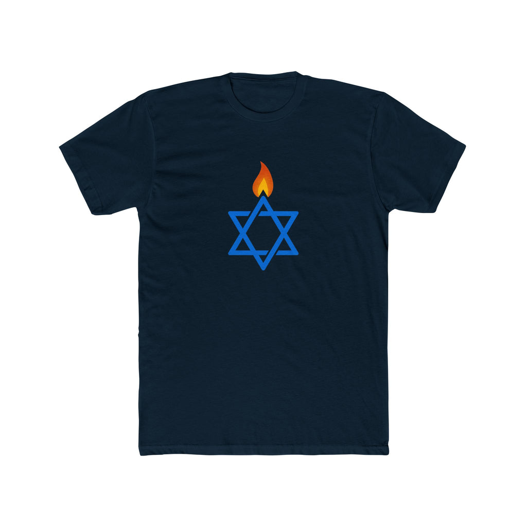 Fire Stars Of David Unisex Cotton Crew Tee - American Zionist