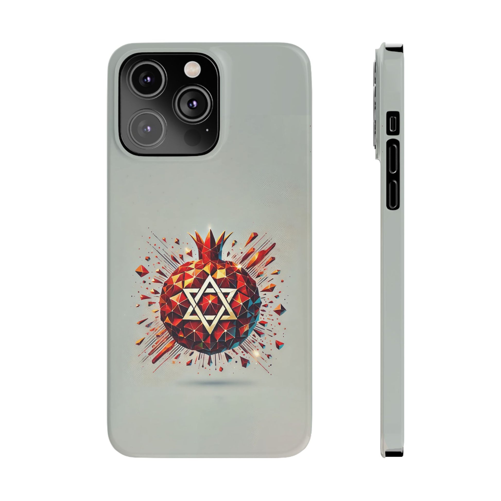 Pomegranate Star of David Slim Phone Cases - American Zionist