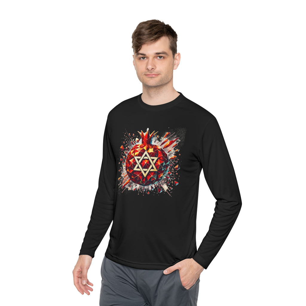 Pomegranate Star of David Unisex Lightweight Long Sleeve Tee - American Zionist