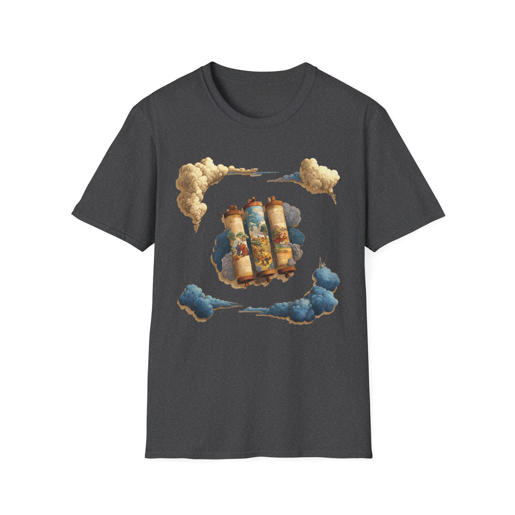 Cloudy Scroll of Moses Unisex Softstyle T-Shirt - American Zionist
