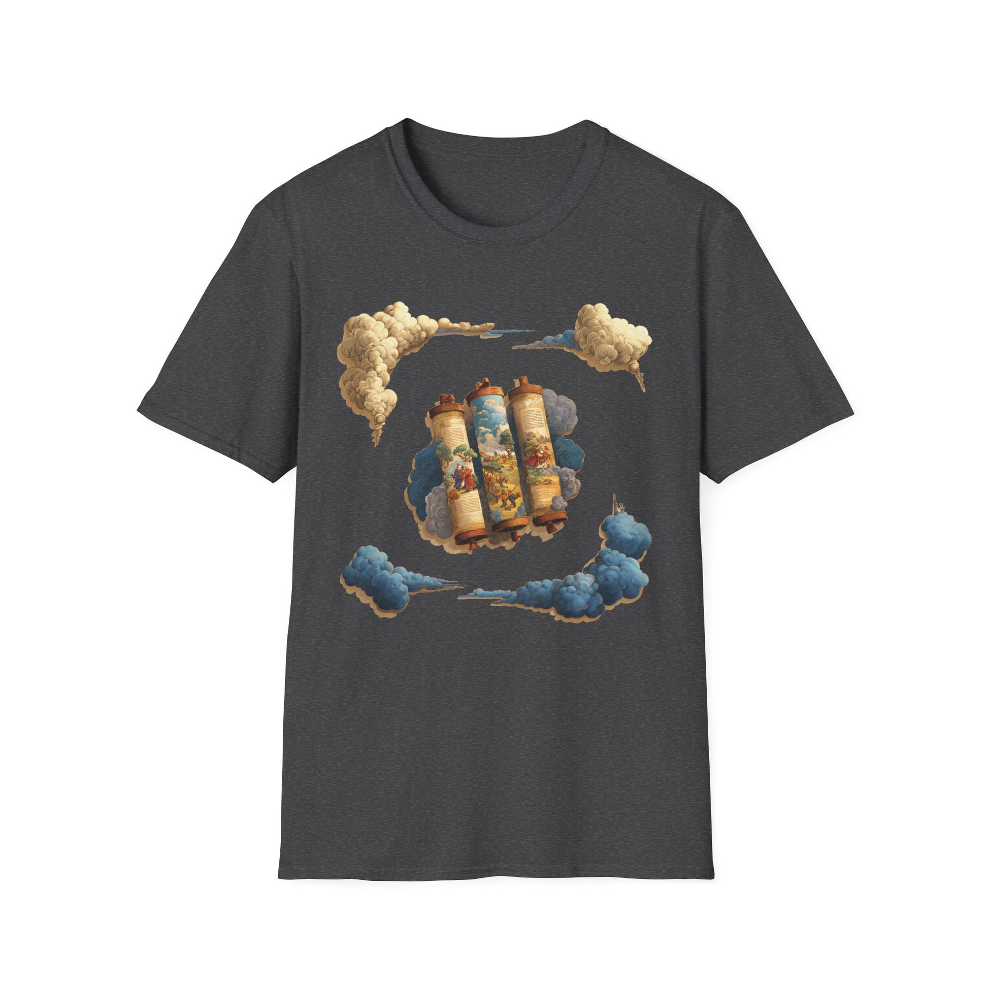 Cloudy Scroll of Moses Unisex Softstyle T-Shirt - American Zionist
