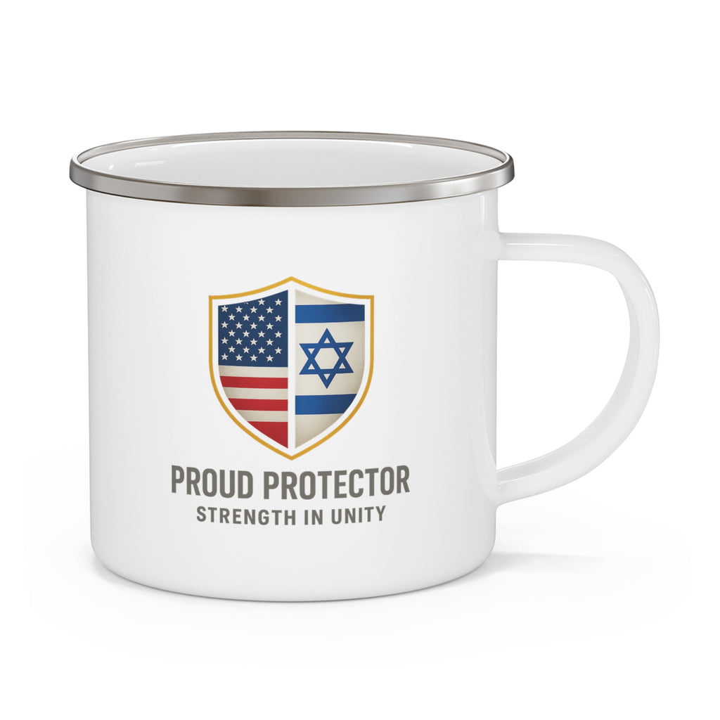 Proud Protector Enamel Camping Mug - American Zionist