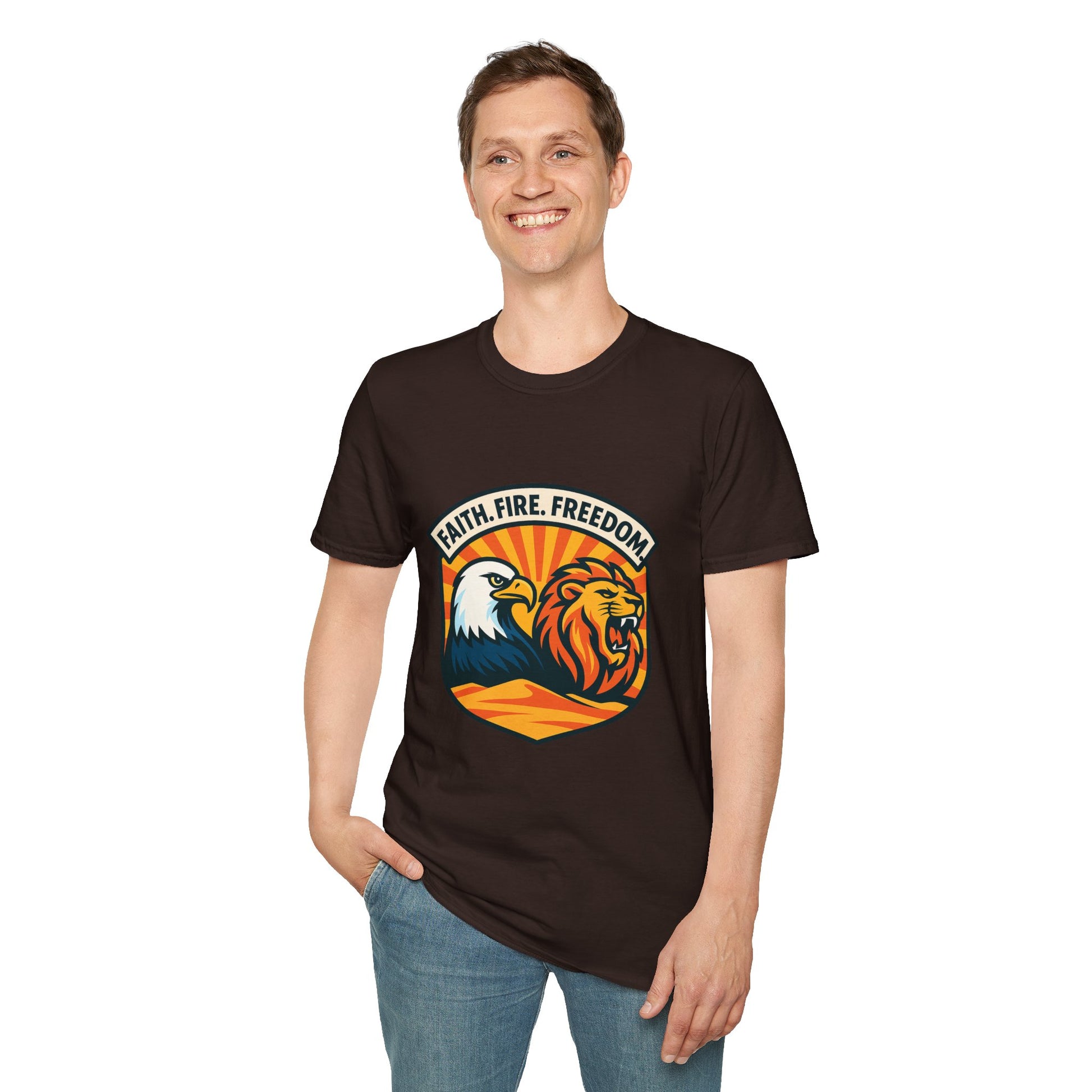 Lions Eagles Rise Unisex Softstyle T-Shirt - American Zionist