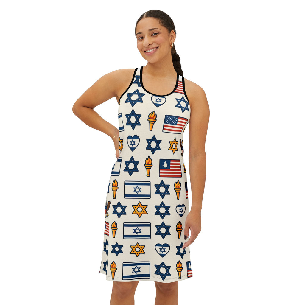 Symbol of Shared Freedom Women's Racerback Dress (AOP) - American Zionist