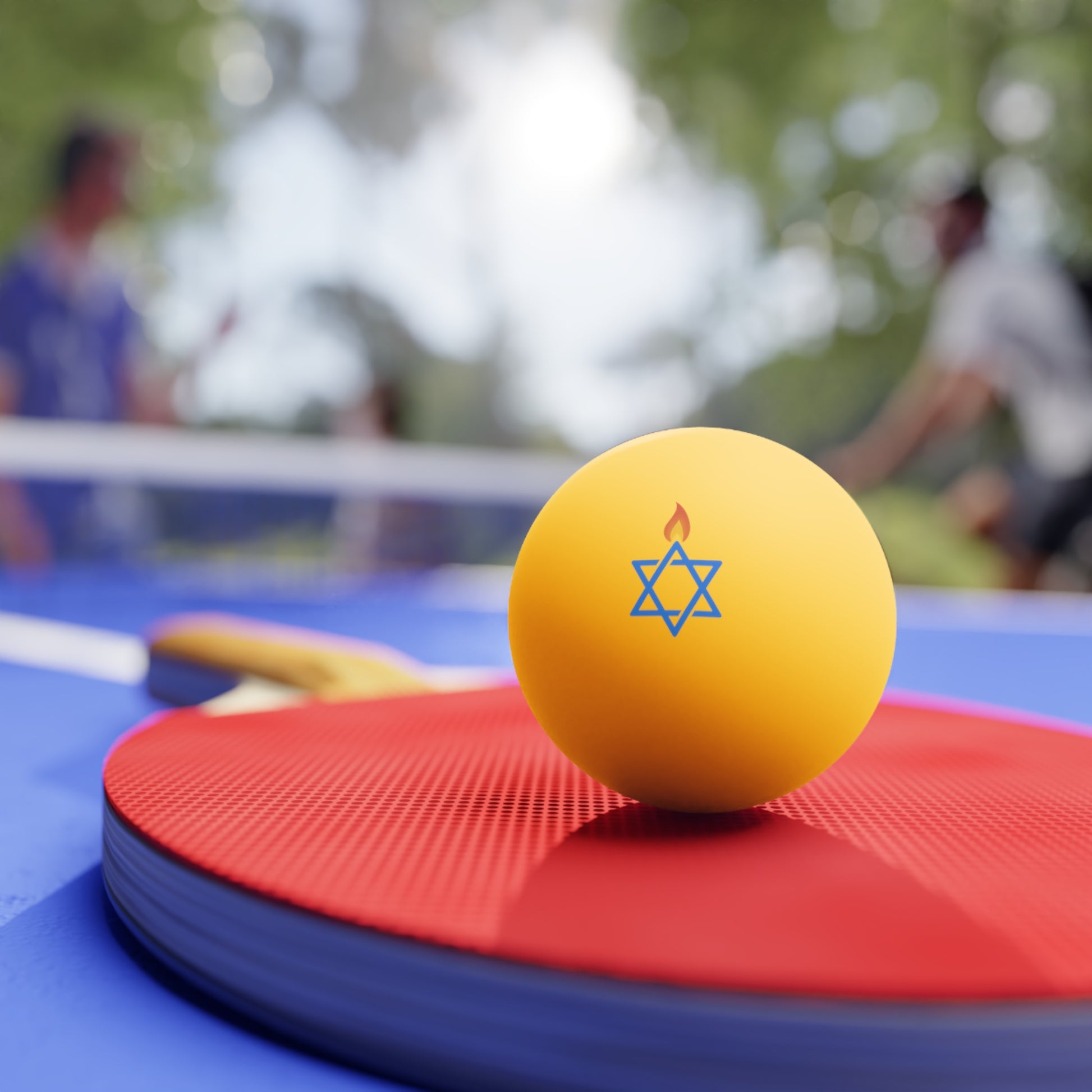 Fire Stars Of David Table Tennis Balls, 6pcs - American Zionist