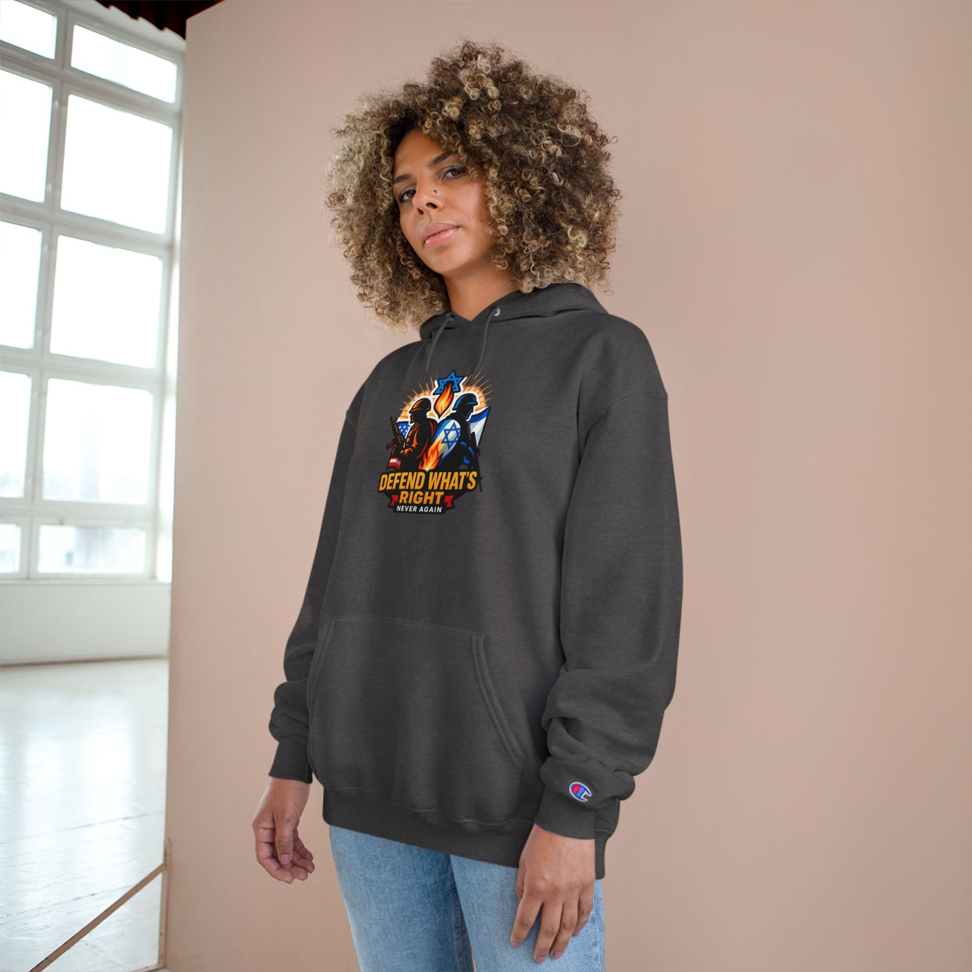 Defend What's Right Champion Hoodie - American Zionist