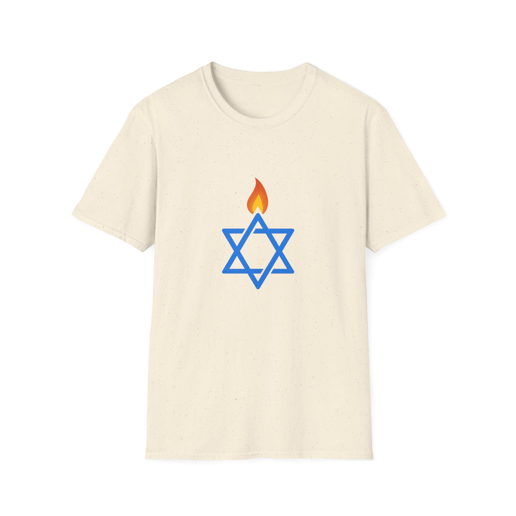 Fire Stars Of David Unisex Softstyle T-Shirt - American Zionist