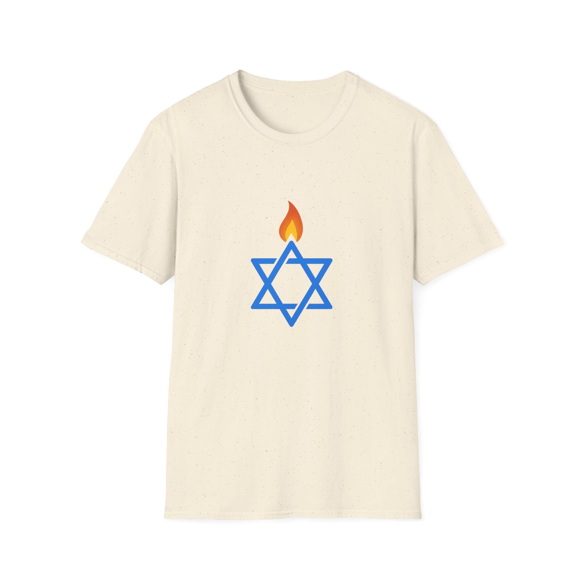 Fire Stars Of David Unisex Softstyle T-Shirt - American Zionist
