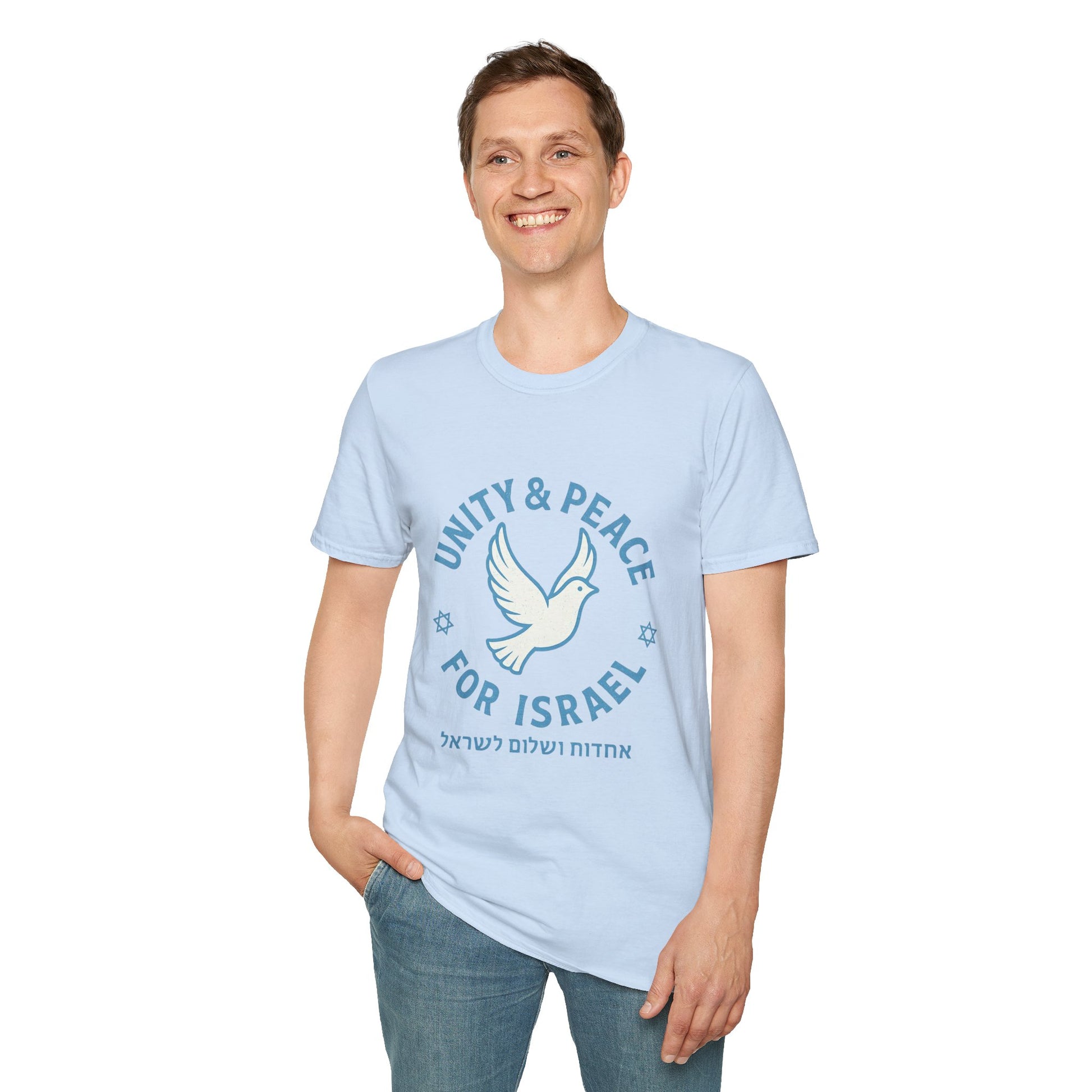 Unity Peace For Israel Unisex Softstyle T-Shirt - American Zionist