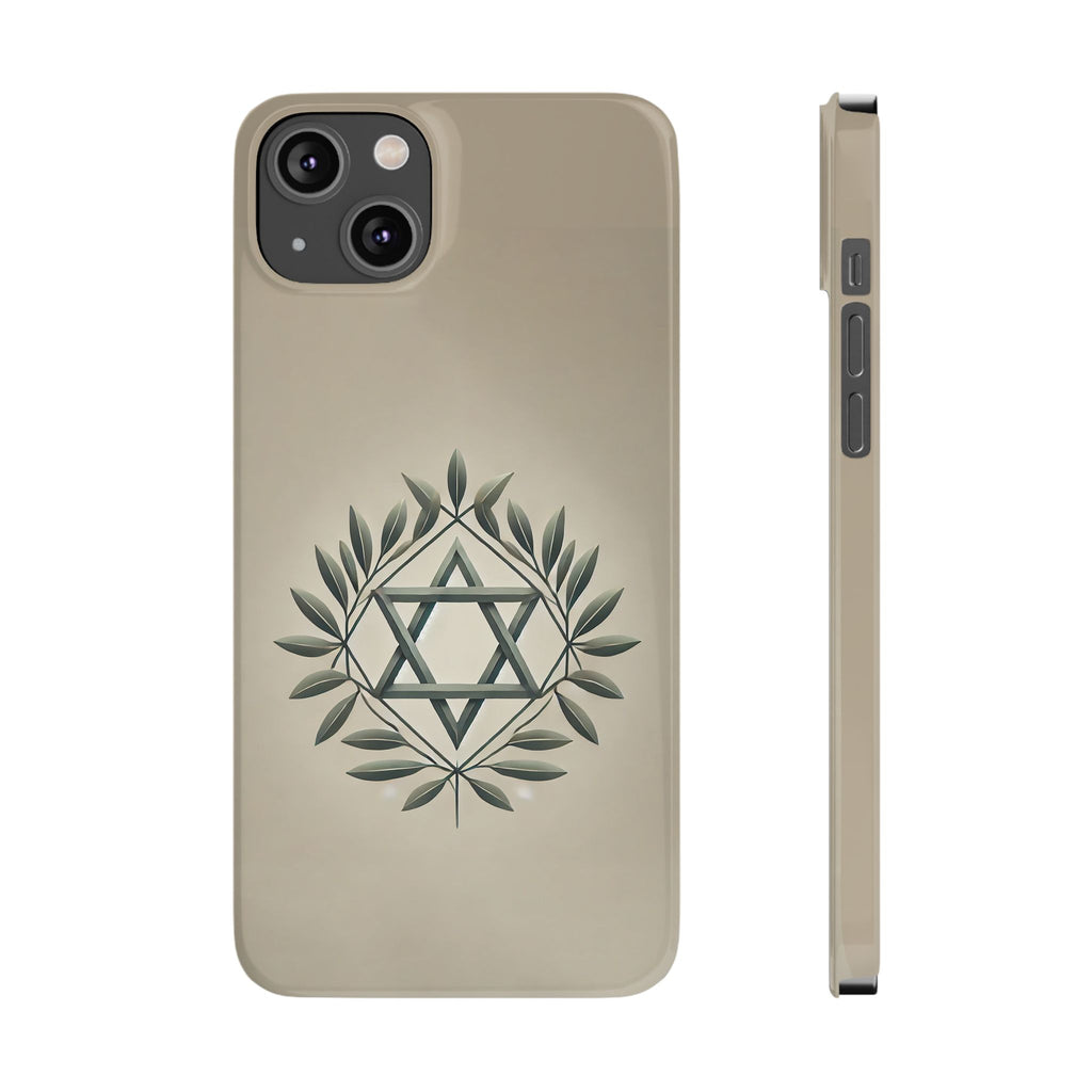 Olive and Star of David Slim Phone Cases - American Zionist