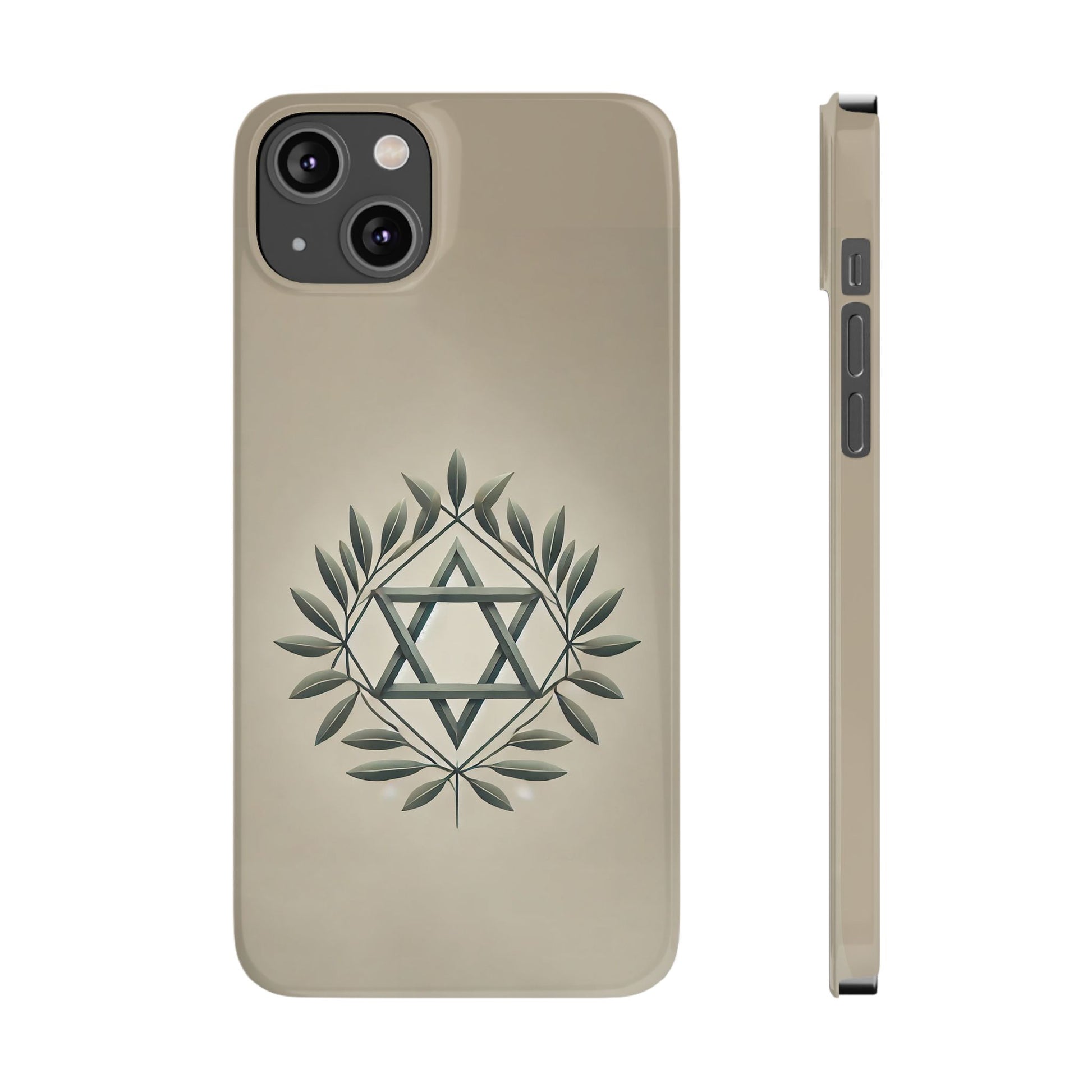 Olive and Star of David Slim Phone Cases - American Zionist