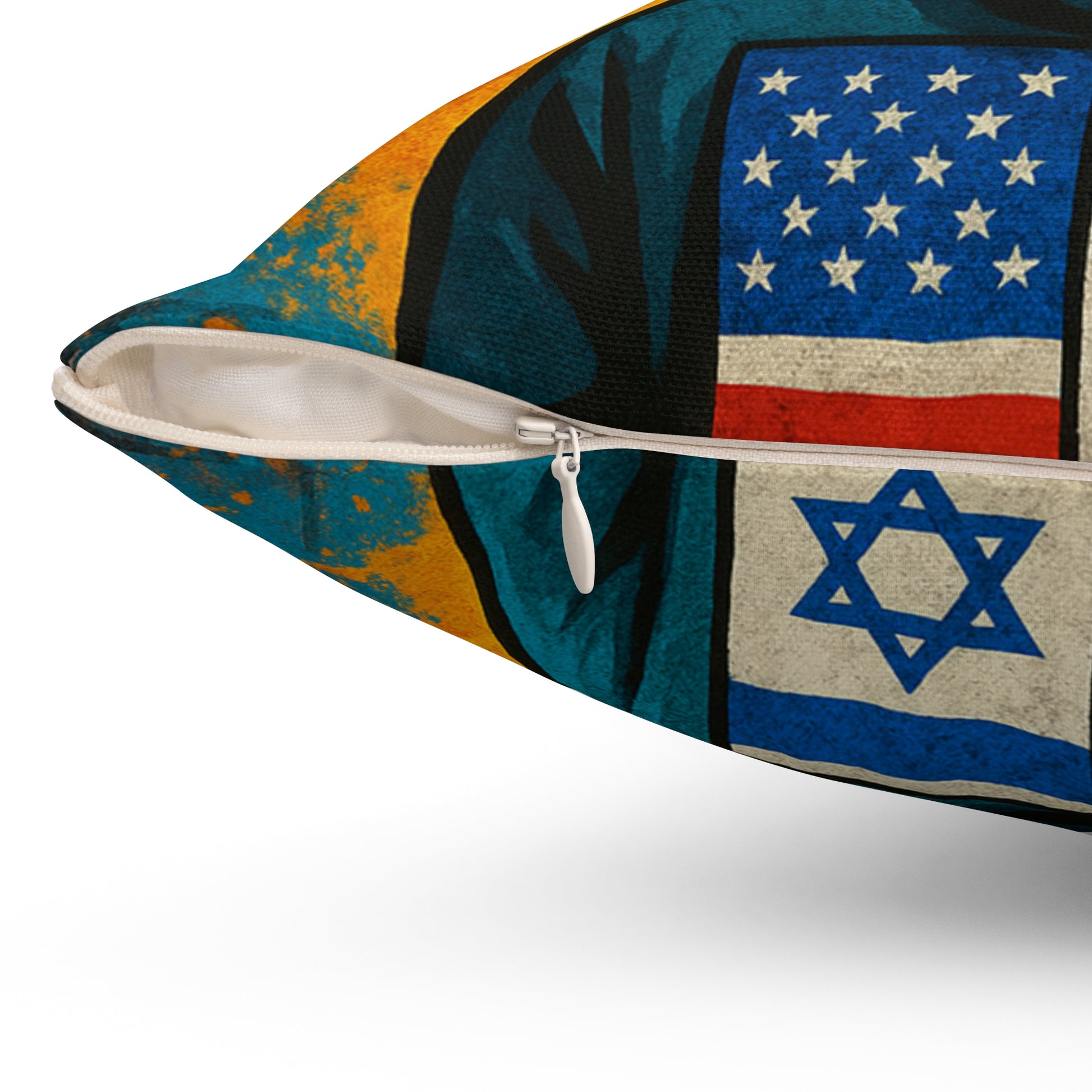 Zion Proud Spun Polyester Square Pillow - American Zionist