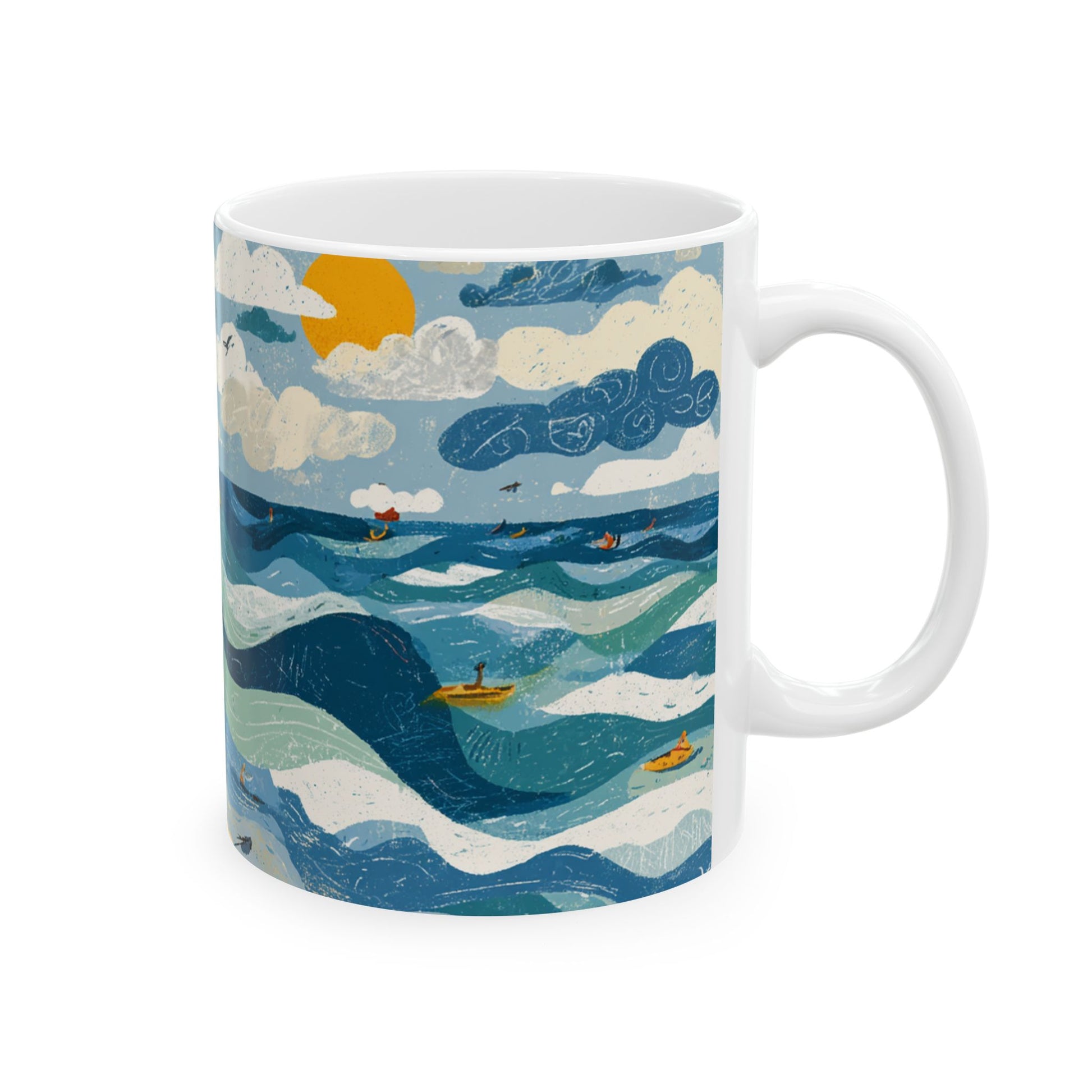 Tel Aviv Beach Ceramic Mug 11oz, 15oz - American Zionist