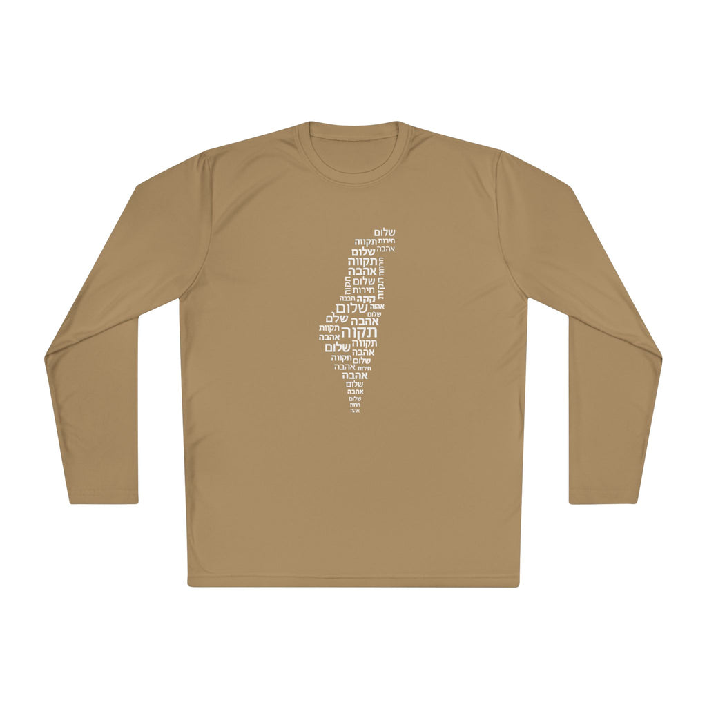 Hebrew Letters Unisex Lightweight Long Sleeve Tee - American Zionist
