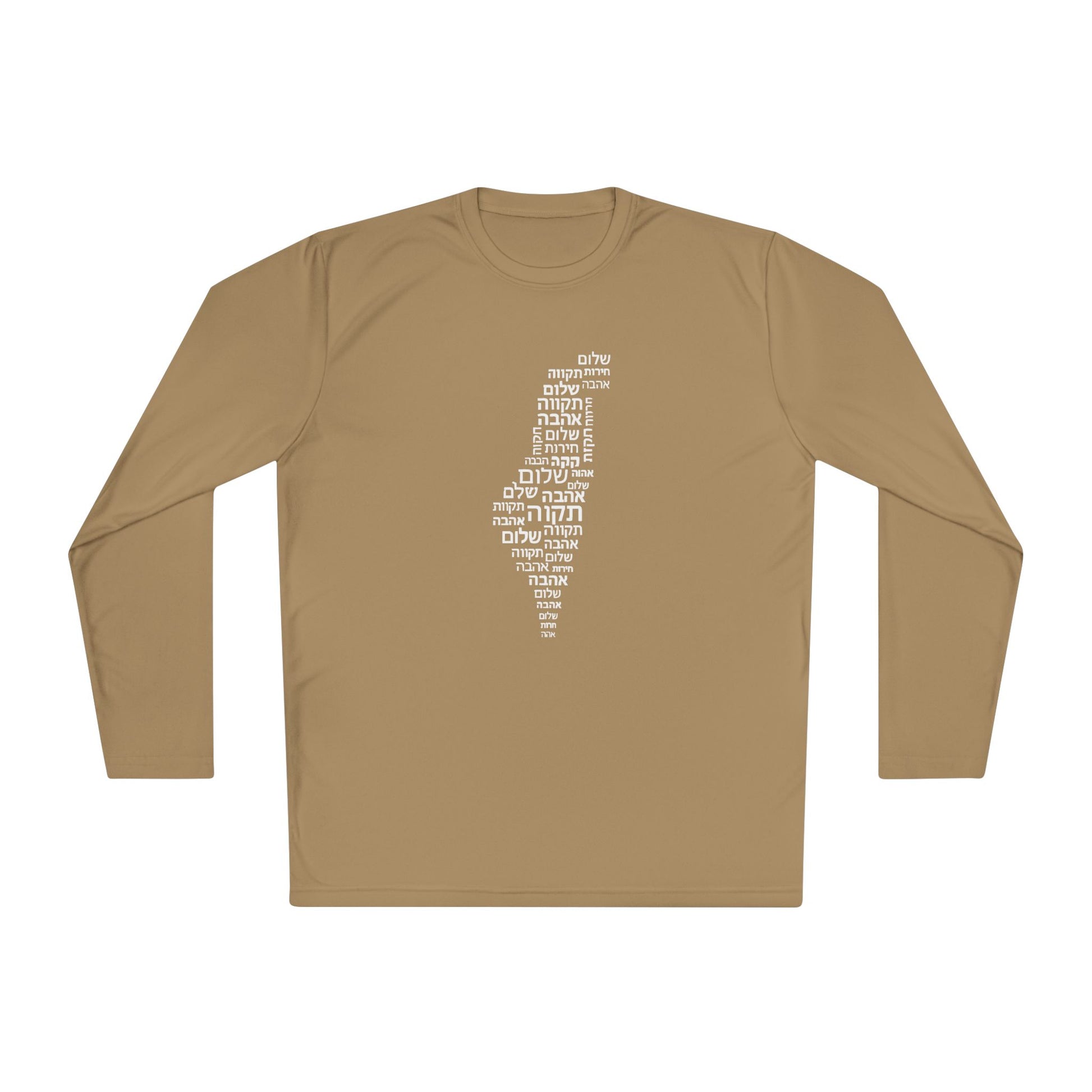 Hebrew Letters Unisex Lightweight Long Sleeve Tee - American Zionist