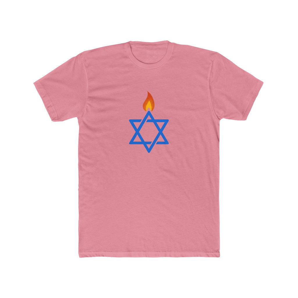 Fire Stars Of David Unisex Cotton Crew Tee - American Zionist