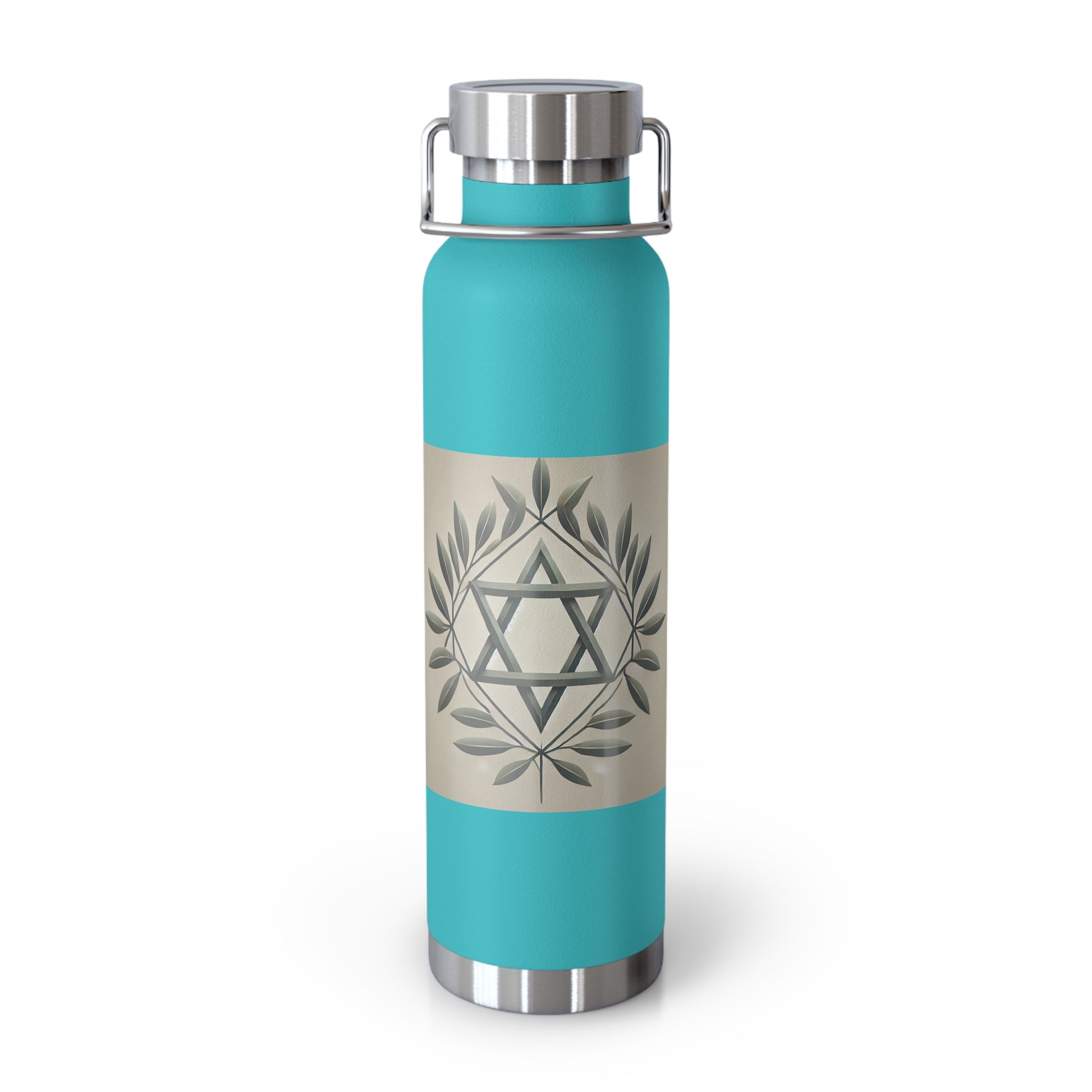 Olive and Star of David Copper Vacuum Insulated Bottle, 22oz - American Zionist