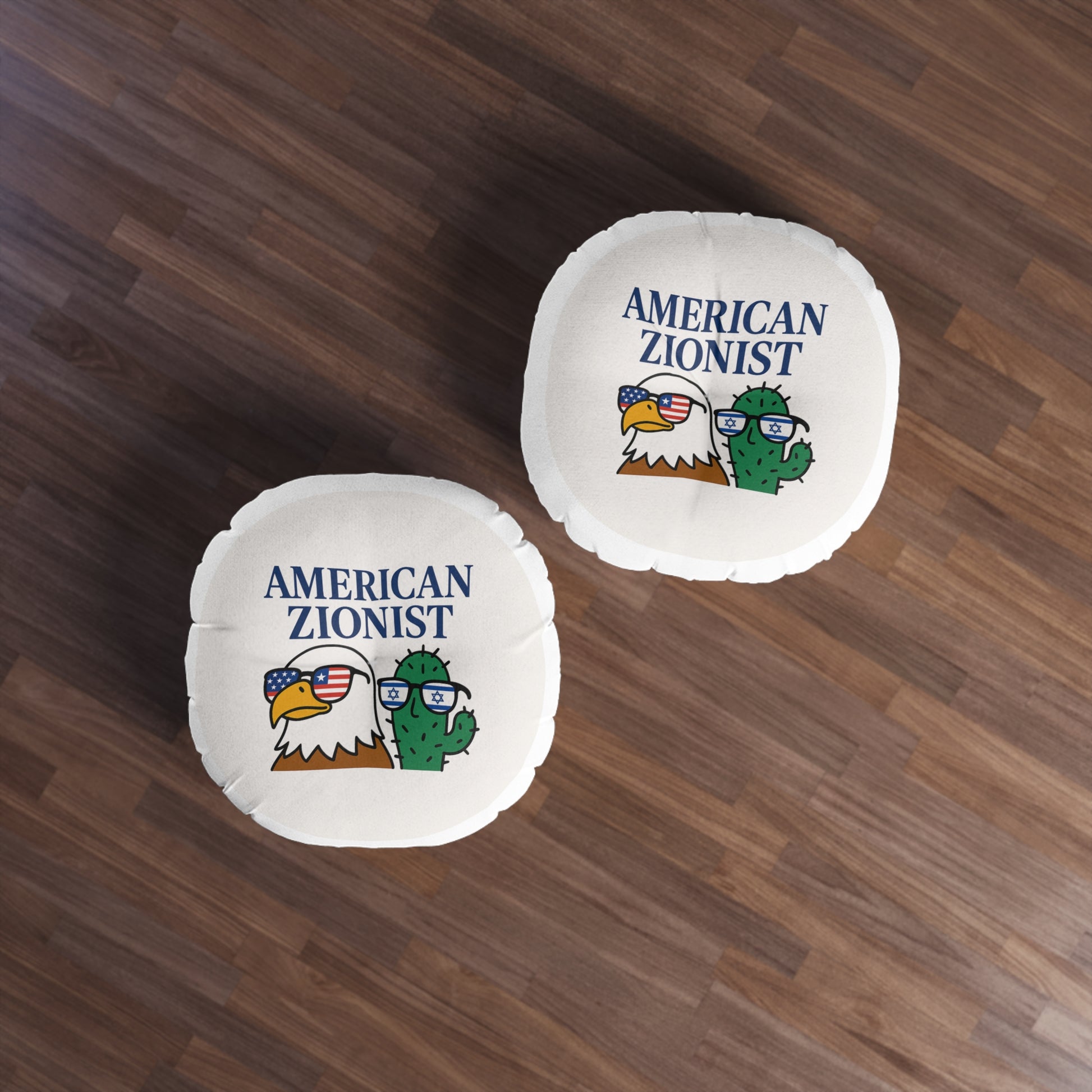 American Zionist Bros Tufted Floor Pillow, Round - American Zionist