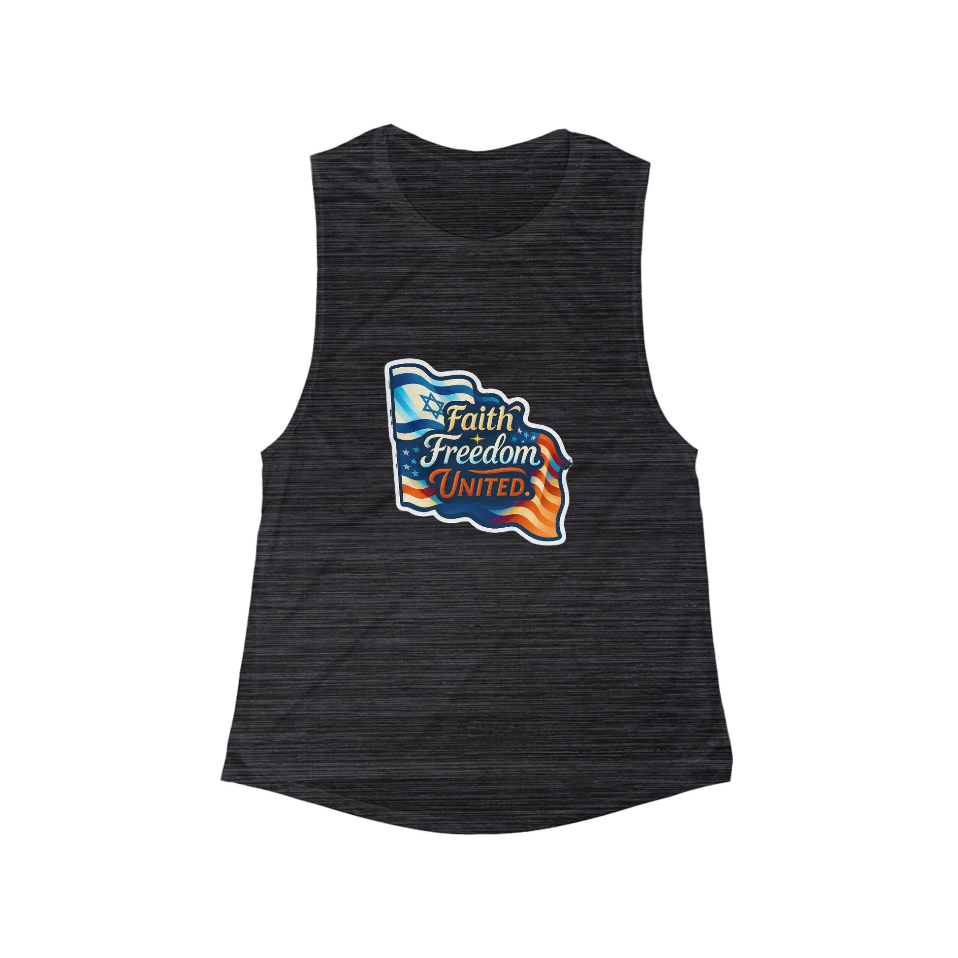 Faith Freedom United Women's Flowy Scoop Muscle Tank - American Zionist