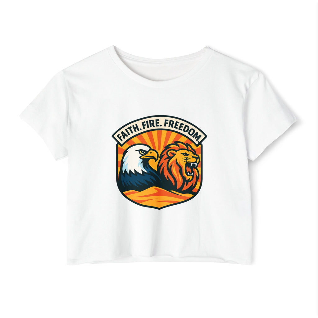 Lions Eagles Rise Women's Festival Crop Top - American Zionist