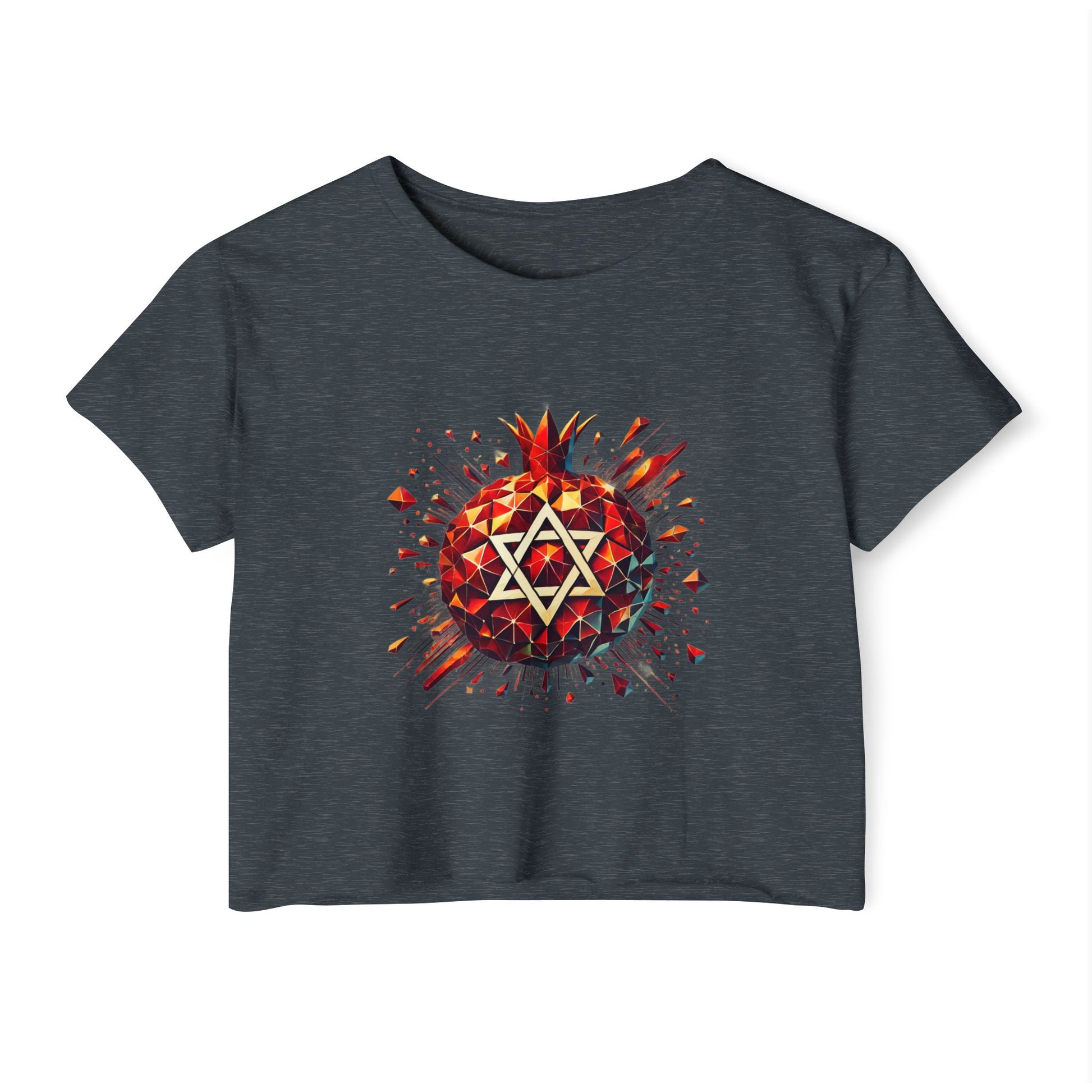 Pomegranate Star of David Women's Festival Crop Top - American Zionist