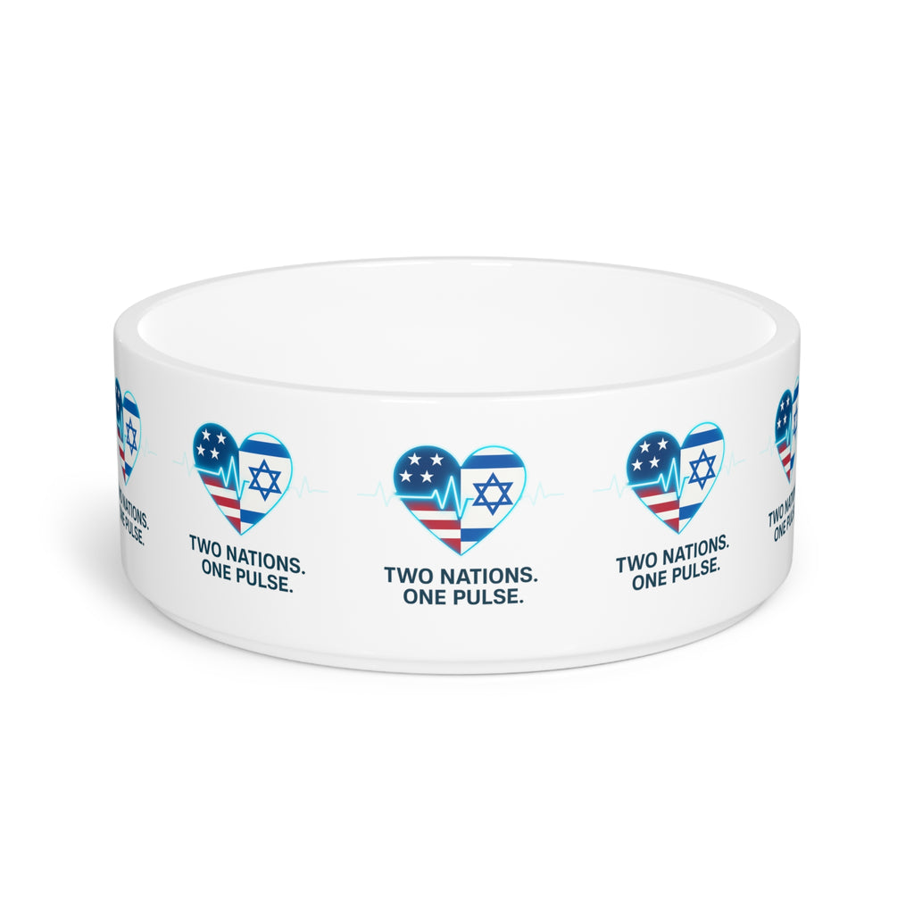 Two Nations. One Pulse Pet Bowl 16oz - American Zionist