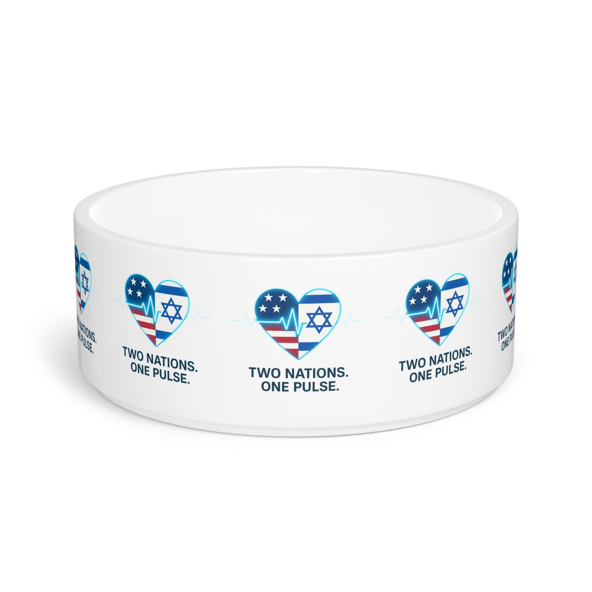 Two Nations. One Pulse Pet Bowl 16oz - American Zionist