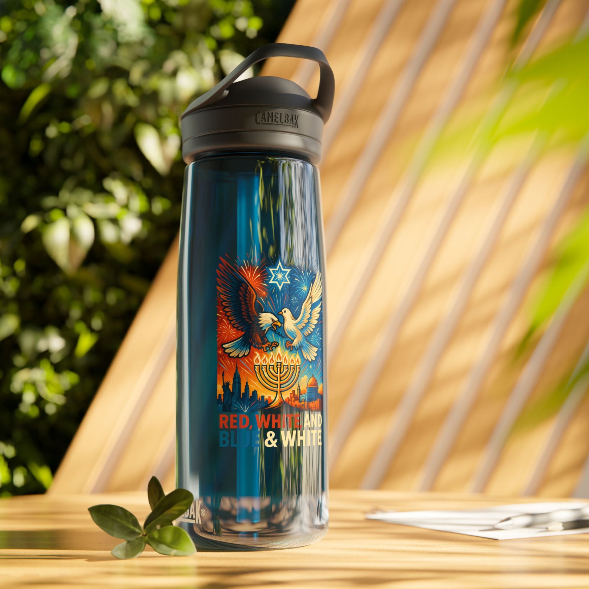 Red White And Blue Water Bottle, 20oz\25oz - American Zionist