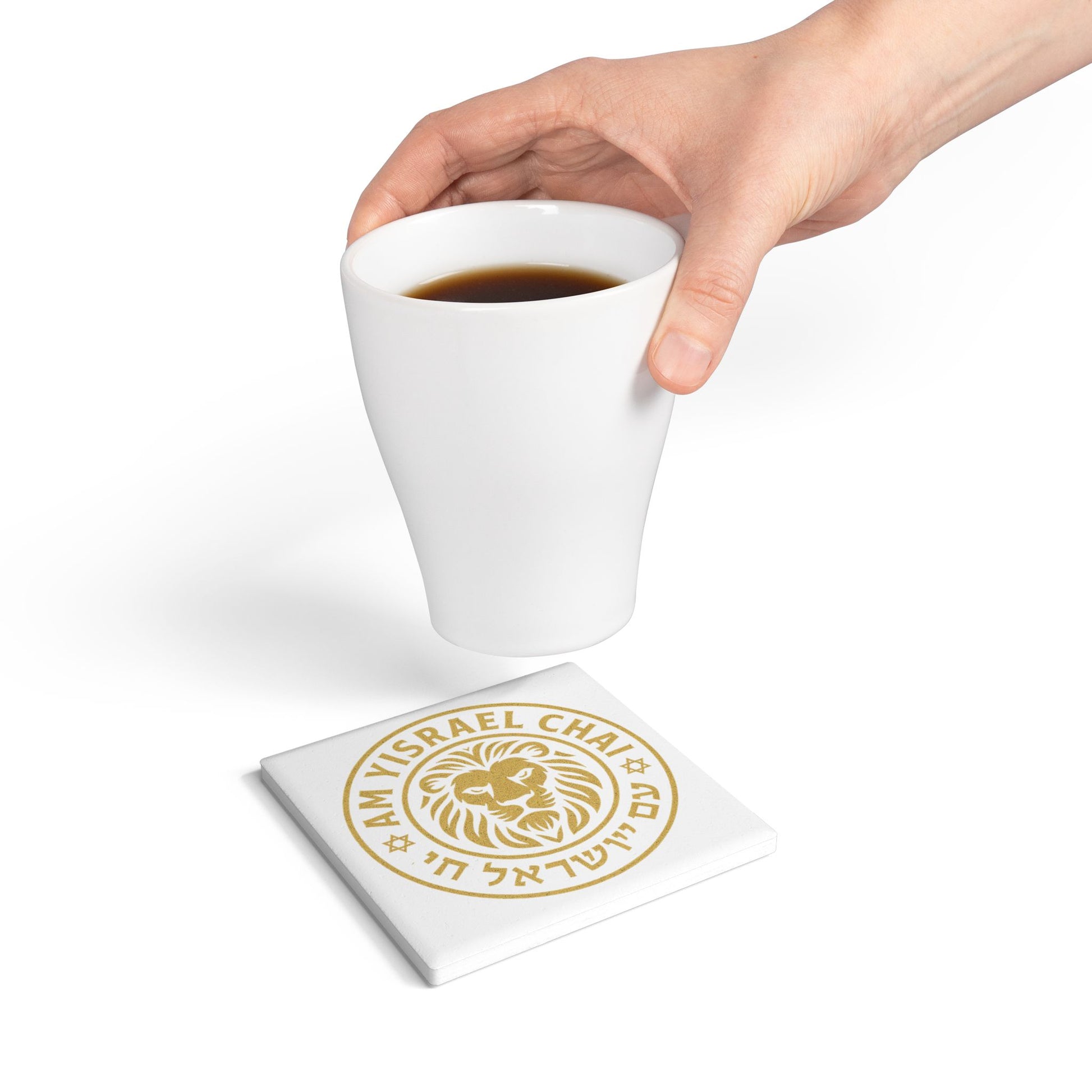 Am Yisrael Chai Ceramic Coaster - American Zionist