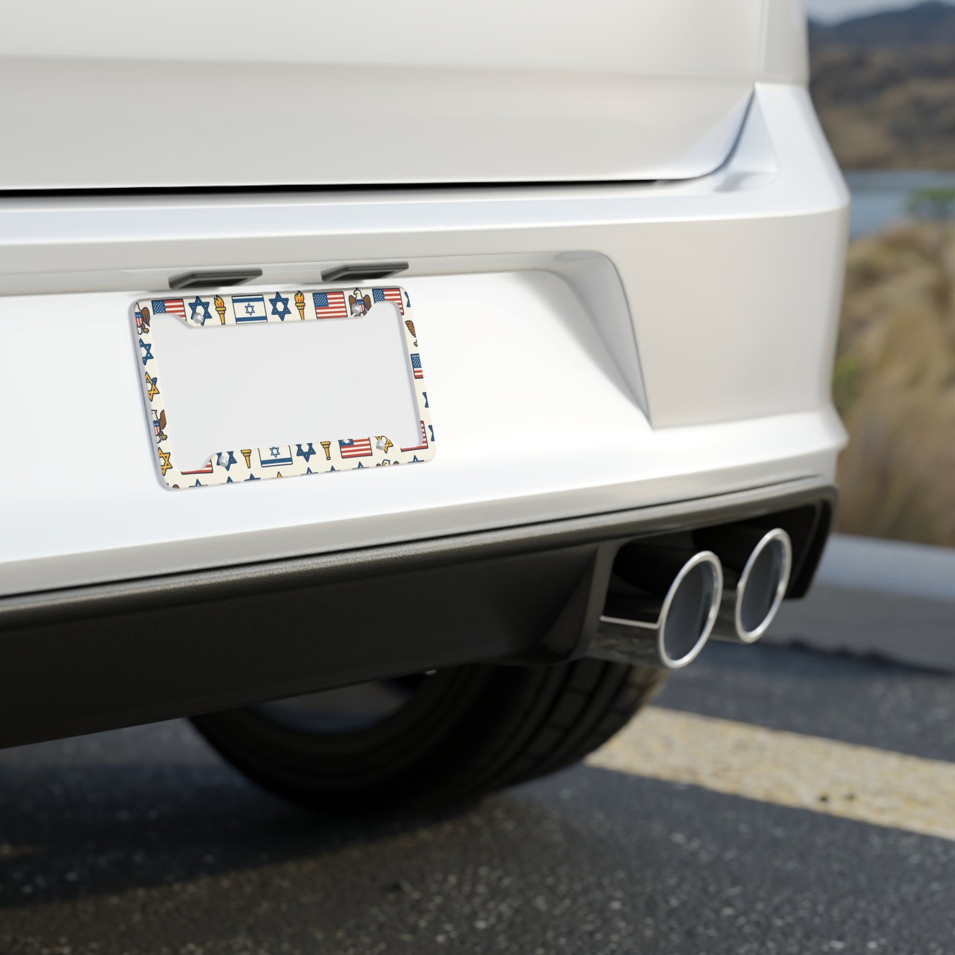 Symbol of Shared Freedom License Plate Frame - American Zionist