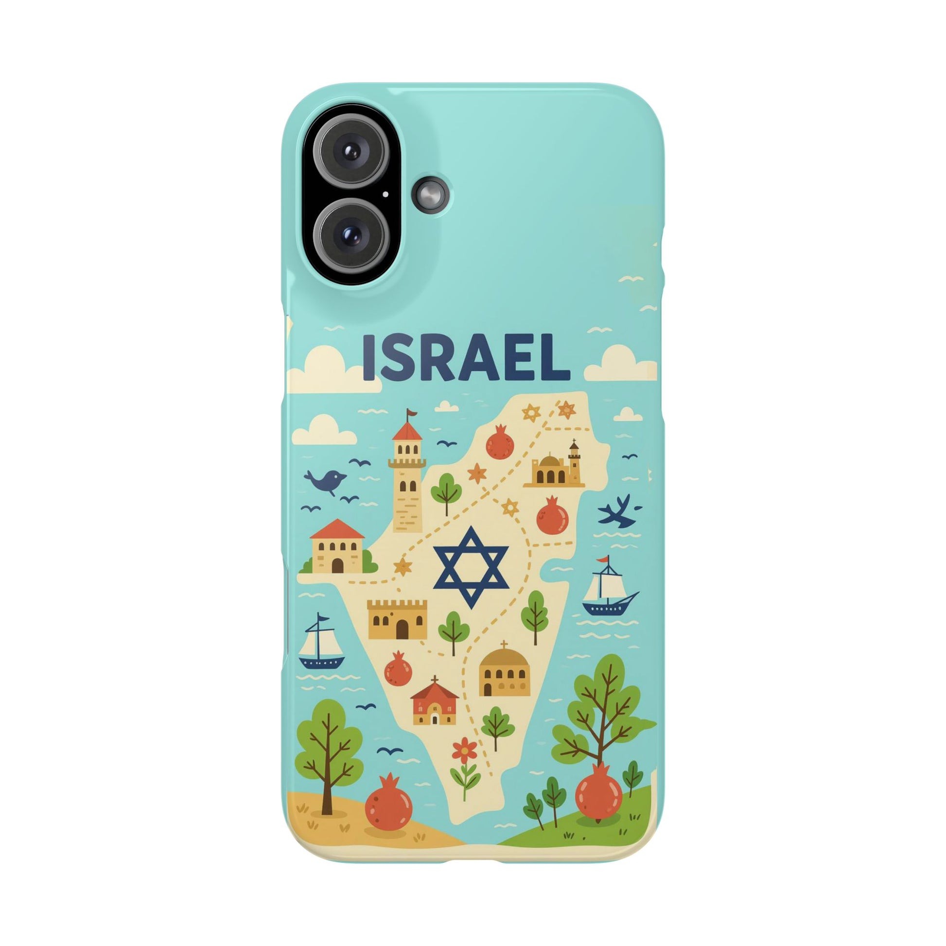 Map of Israel Slim Phone Cases - American Zionist