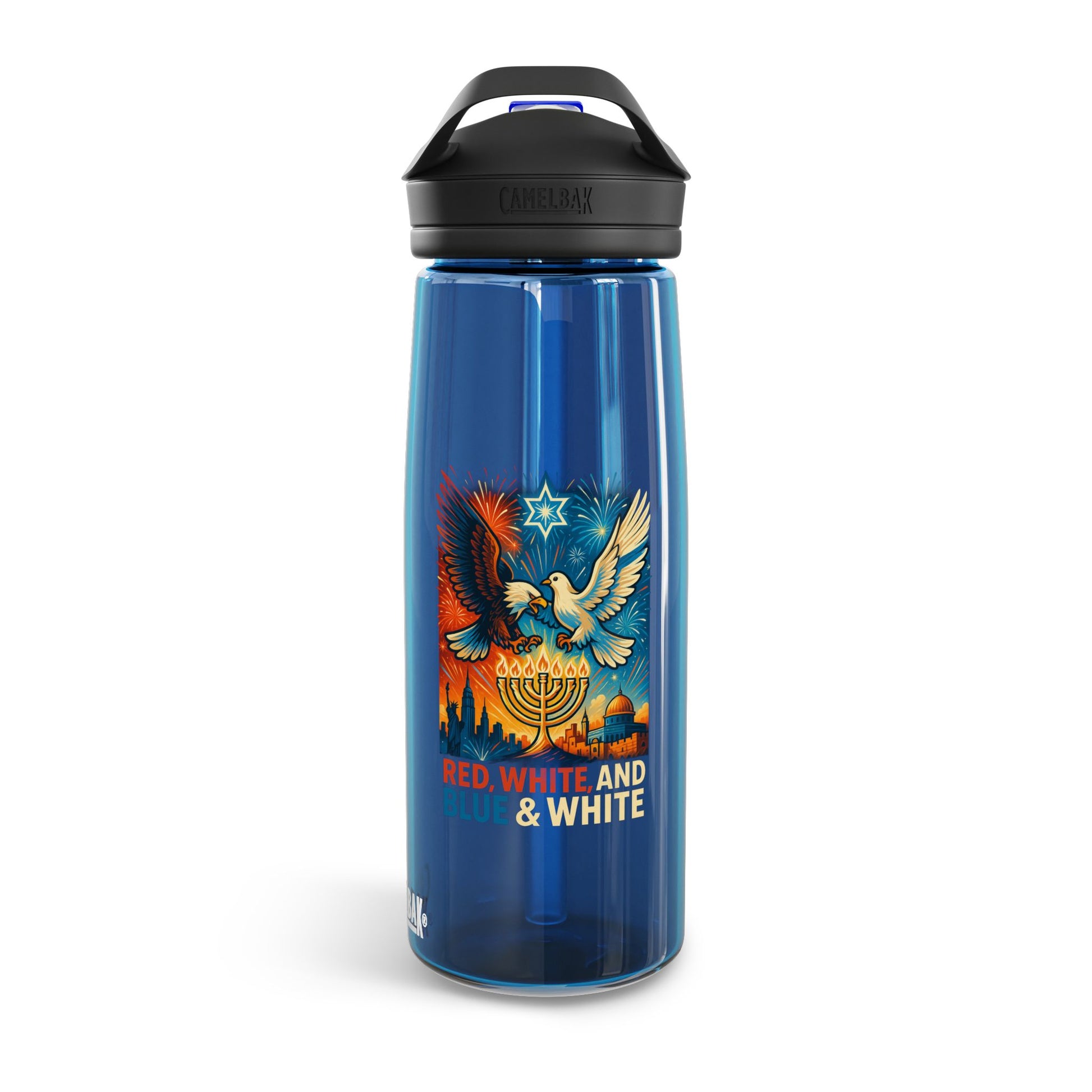 Red White And Blue Water Bottle, 20oz\25oz - American Zionist