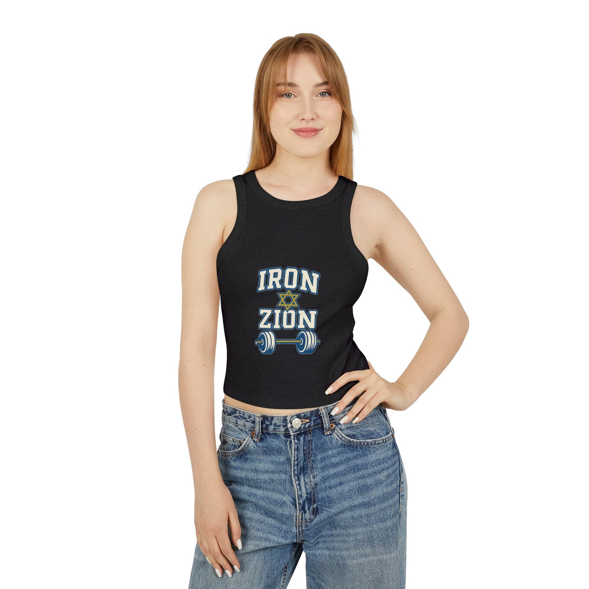 Iron Zion Women's Micro Rib Racer Tank Top - American Zionist