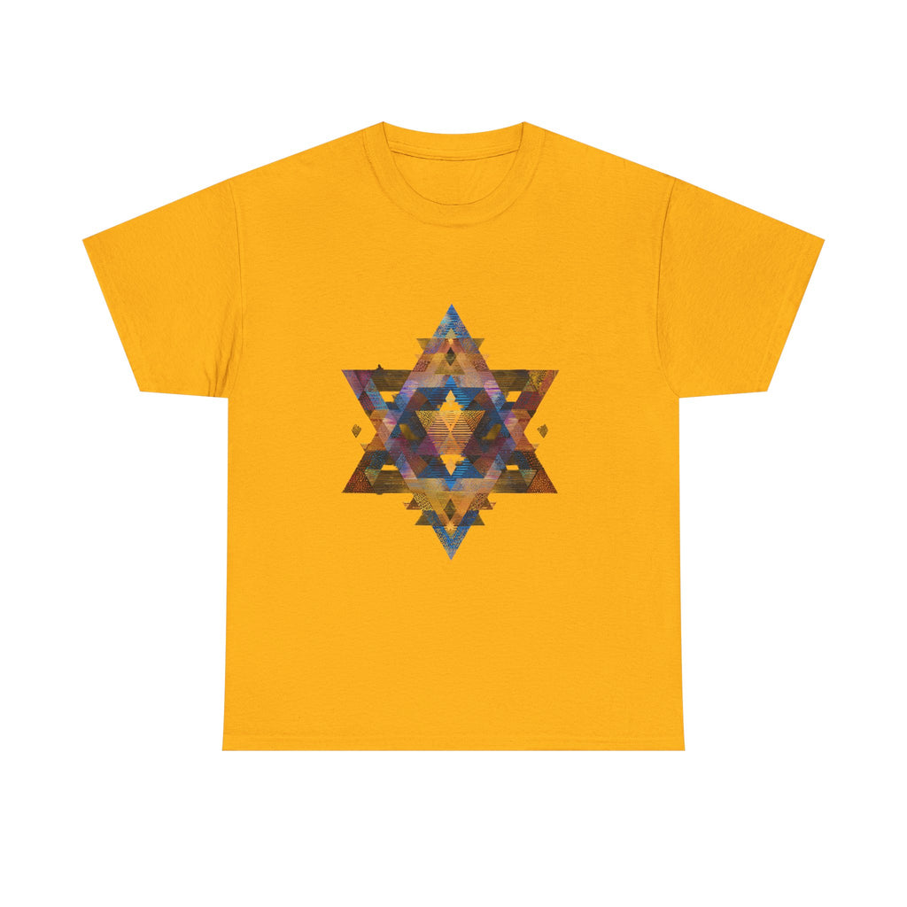 Star of David Geometric Unisex Heavy Cotton Tee - American Zionist