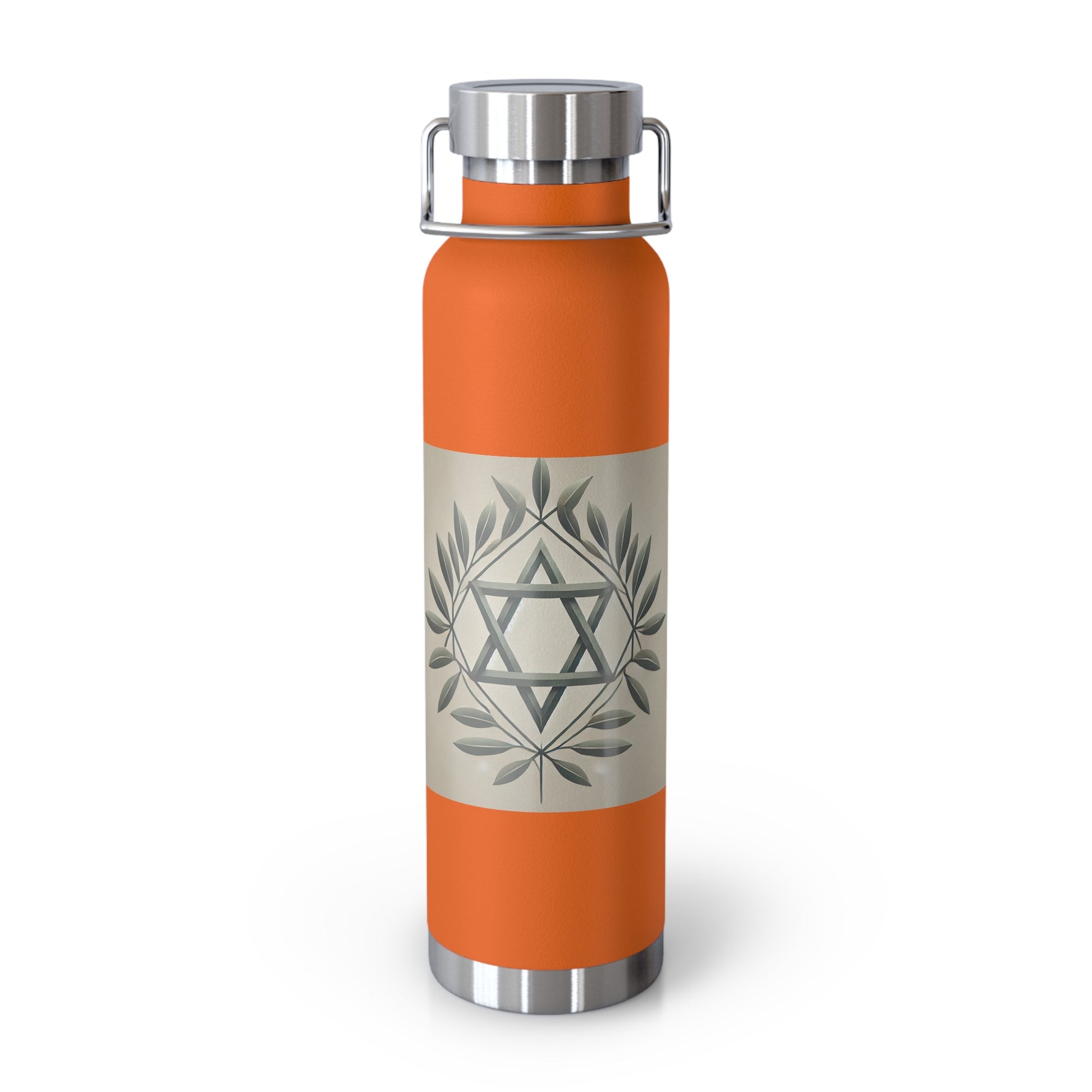 Olive and Star of David Copper Vacuum Insulated Bottle, 22oz - American Zionist