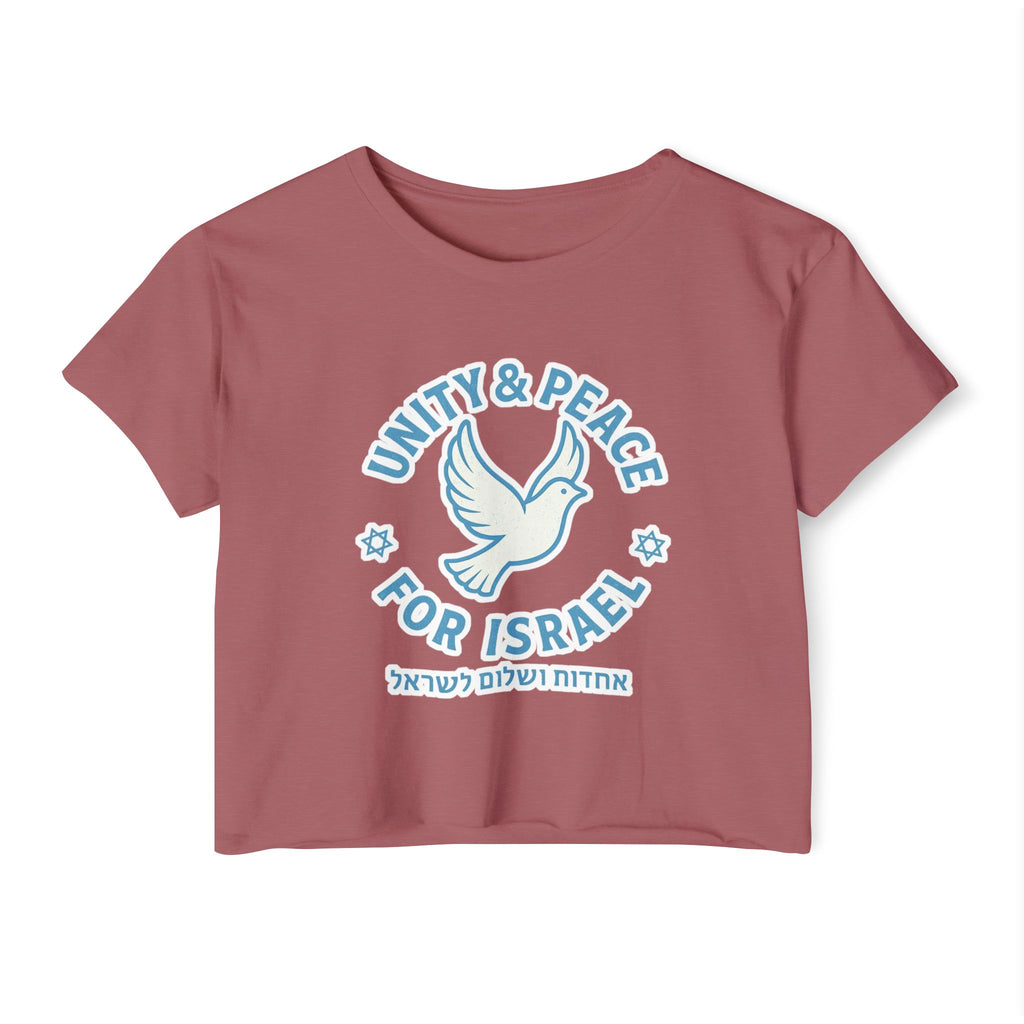 Unity Peace For Israel Women's Festival Crop Top - American Zionist
