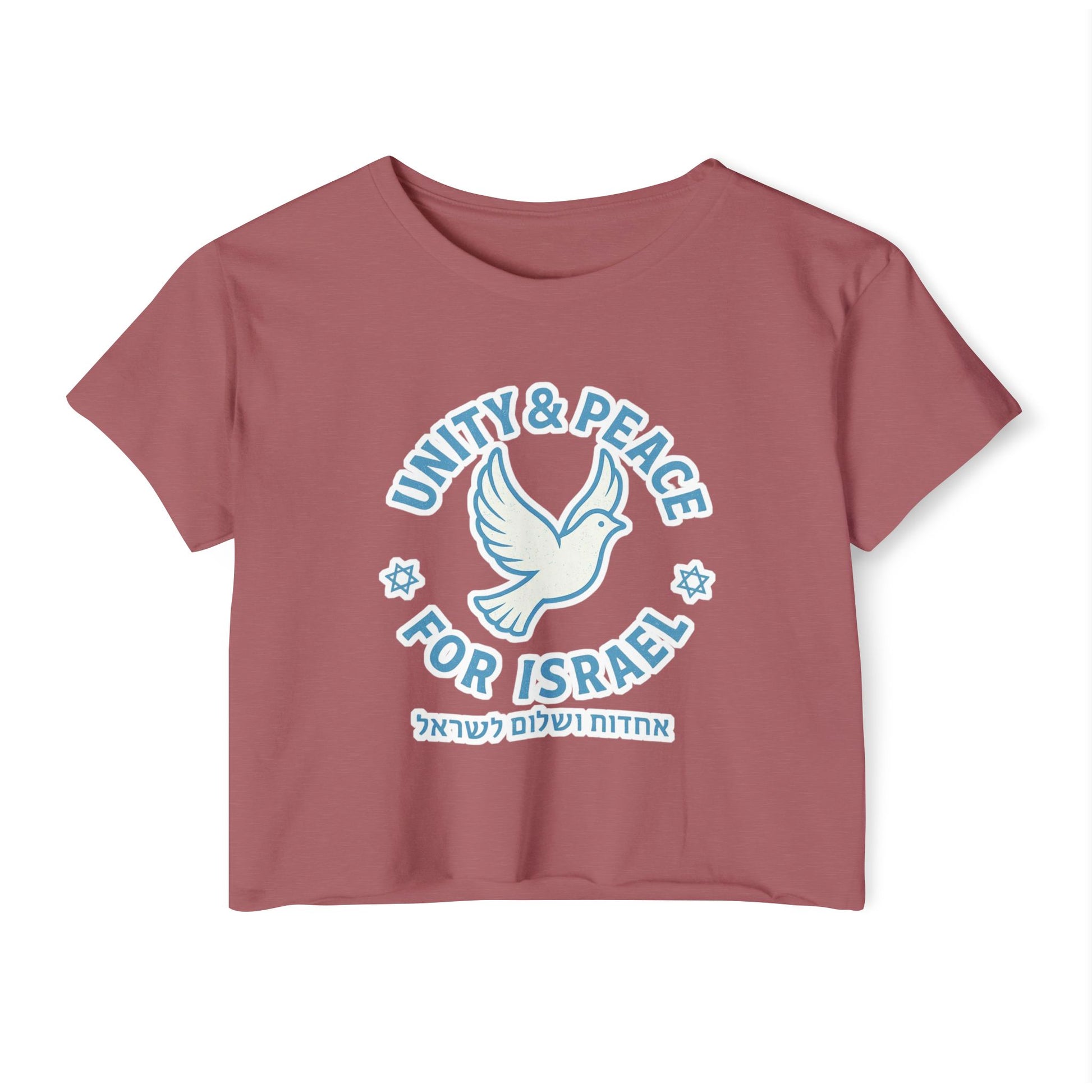 Unity Peace For Israel Women's Festival Crop Top - American Zionist