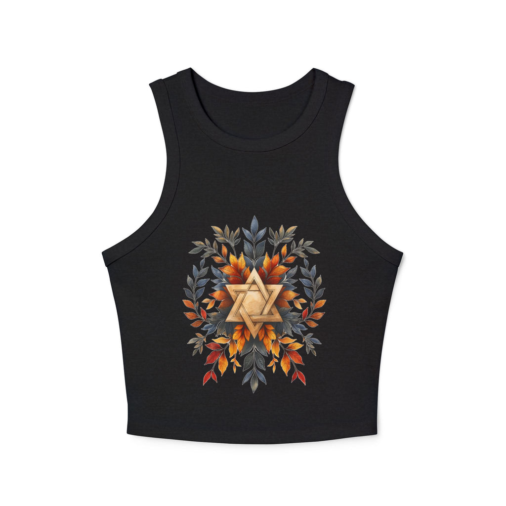 Star of David Wreath Women's Micro Rib Racer Tank Top - American Zionist