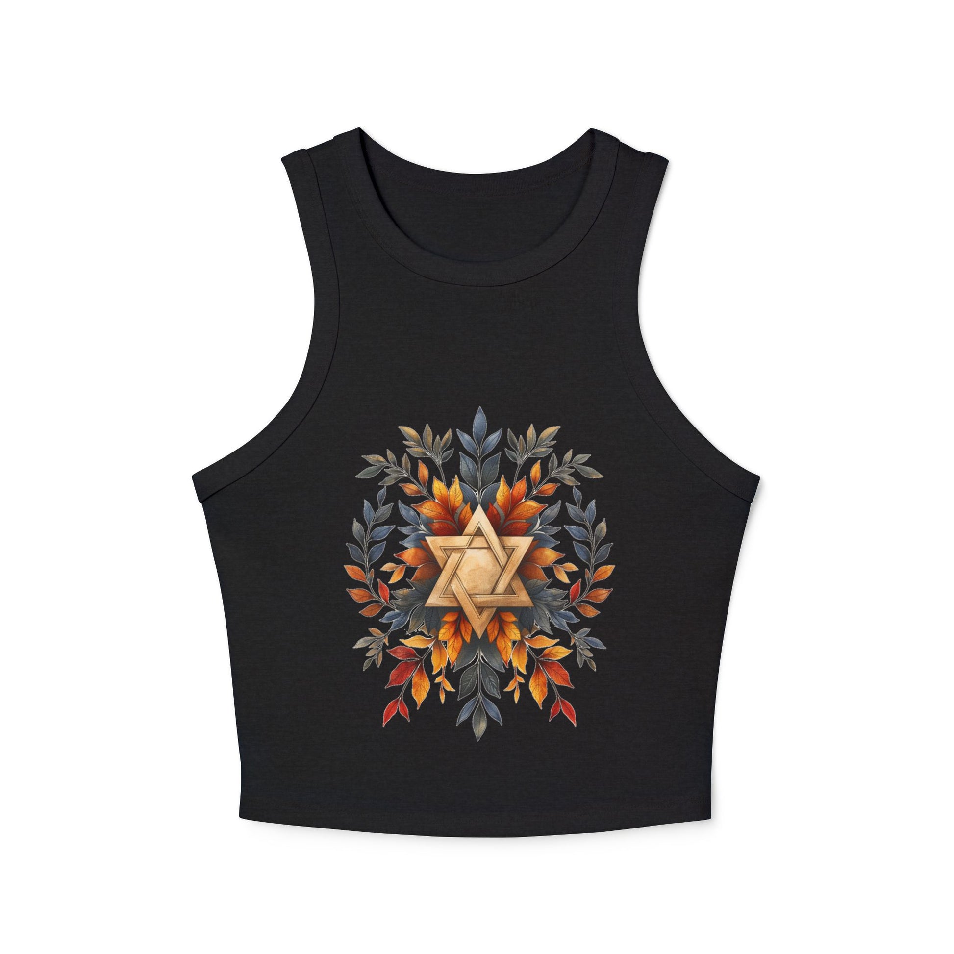 Star of David Wreath Women's Micro Rib Racer Tank Top - American Zionist