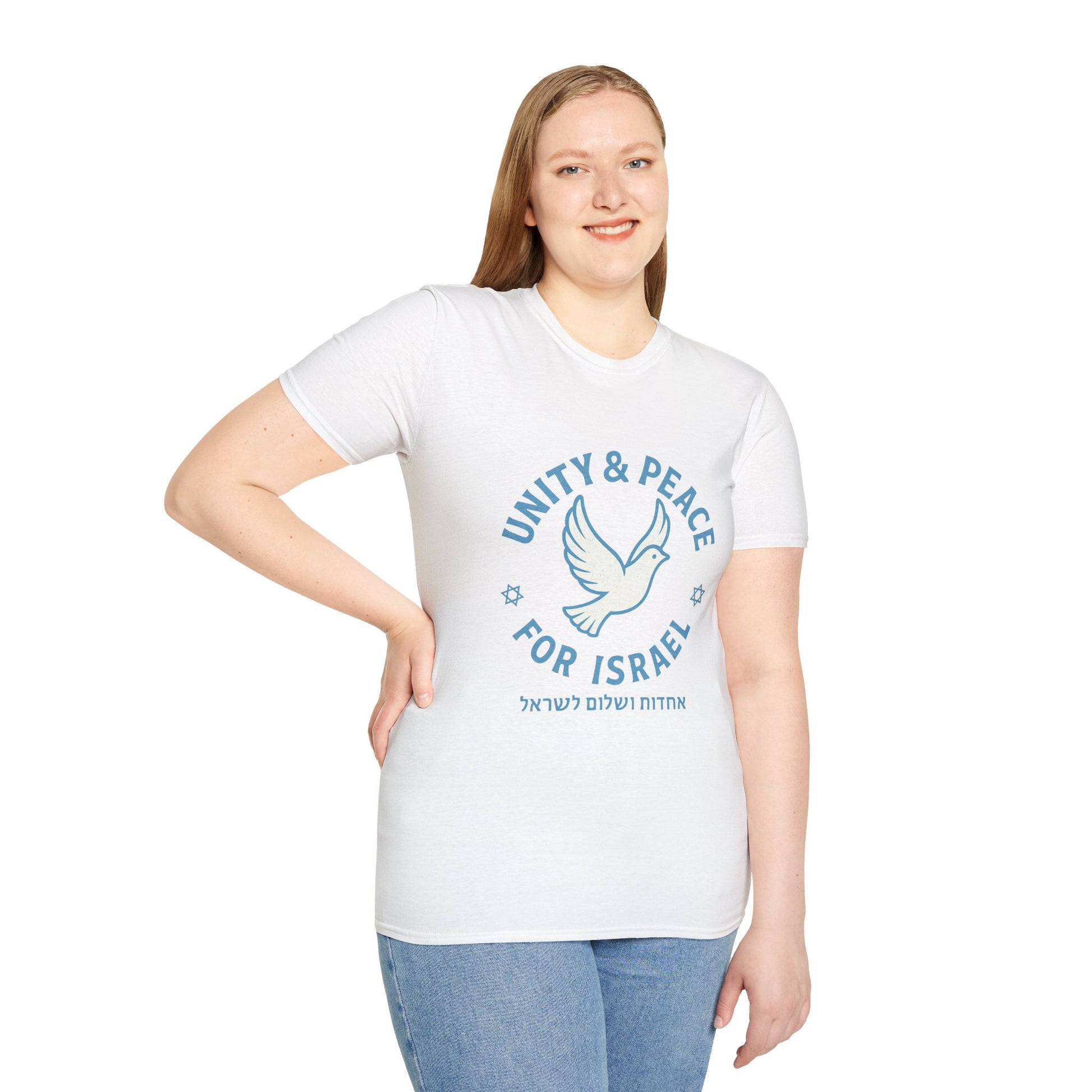 Unity Peace For Israel Unisex Softstyle T-Shirt - American Zionist