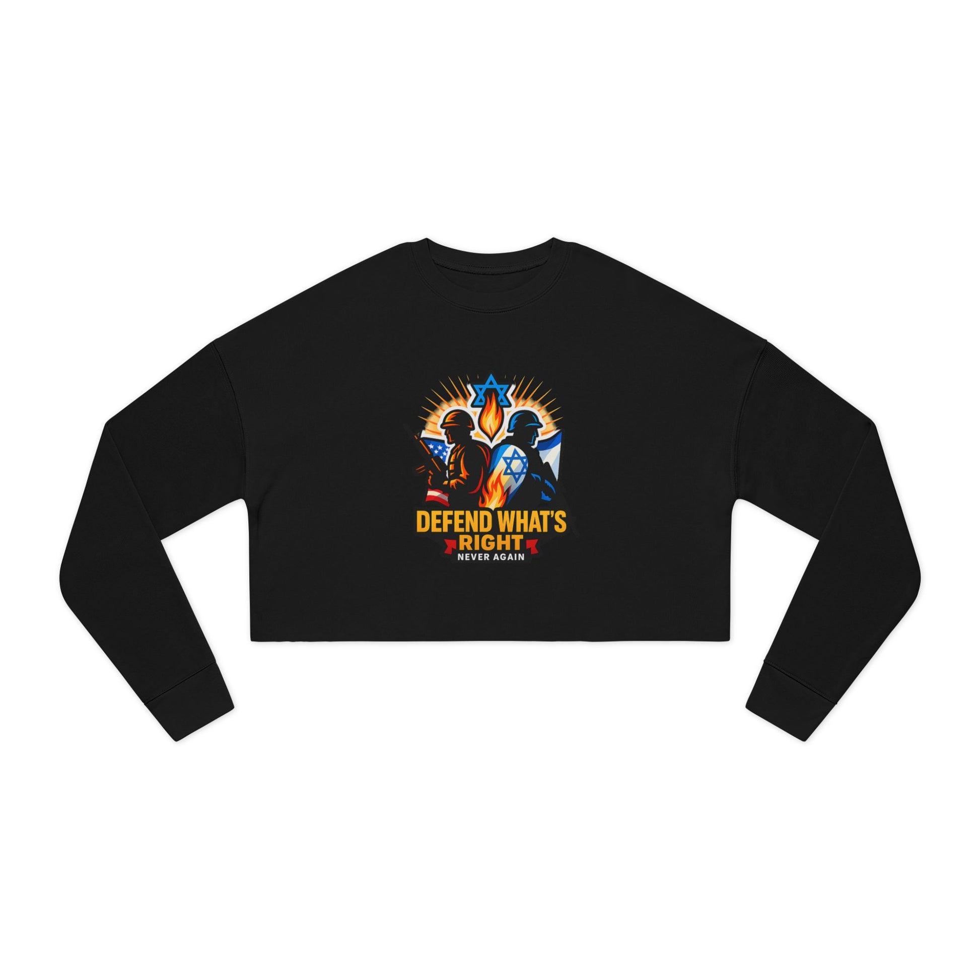 Defend Whats Right Women's Cropped Sweatshirt - American Zionist