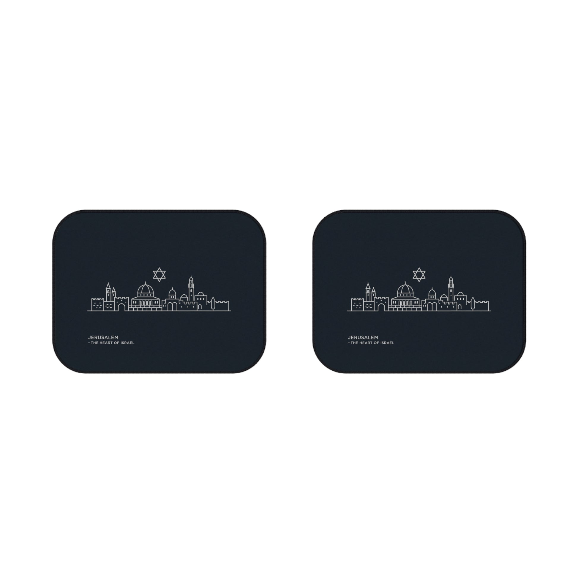 Jerusalem The Heart Of Israel Car Mats (2x Rear) - American Zionist